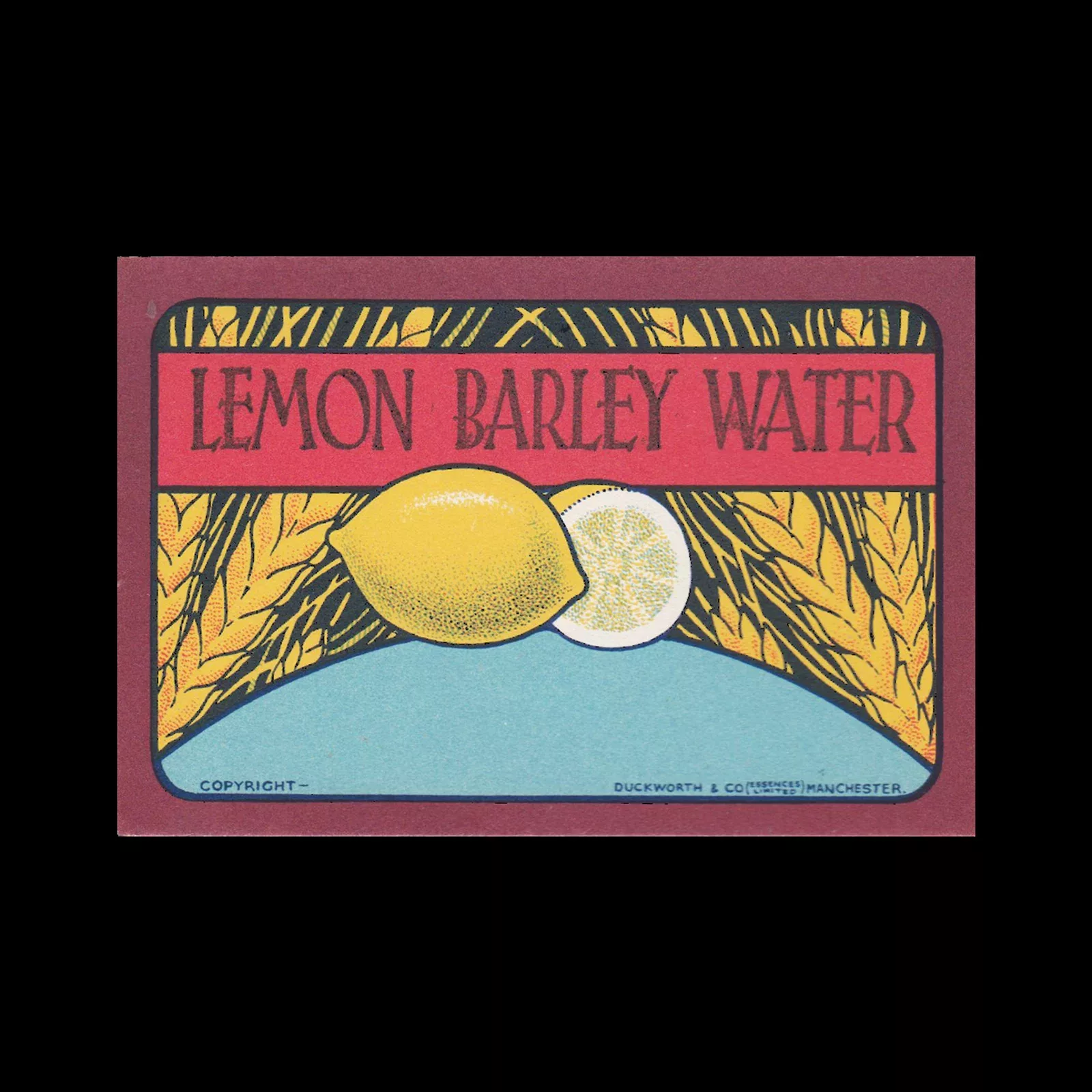 Lemon Barley Water, Fruit Drink Label