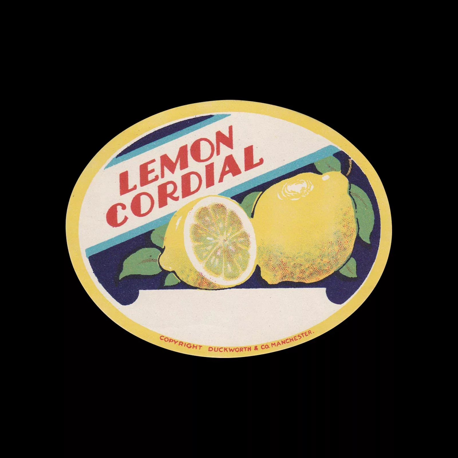 Lemon Cordial, Fruit Drink Label