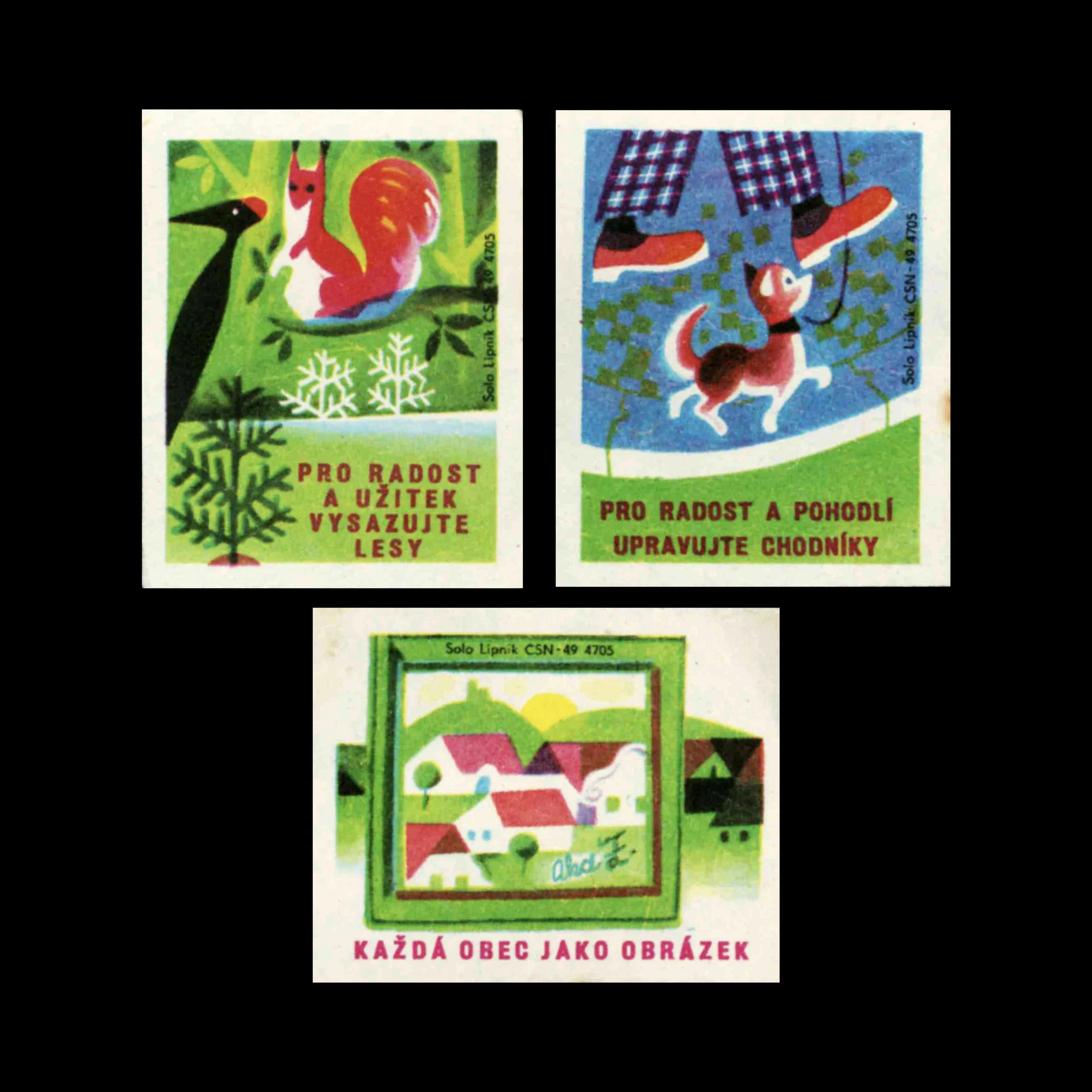 Nature and Residential Czech Matchbox Labels 1970 Montage 2 scaled webp