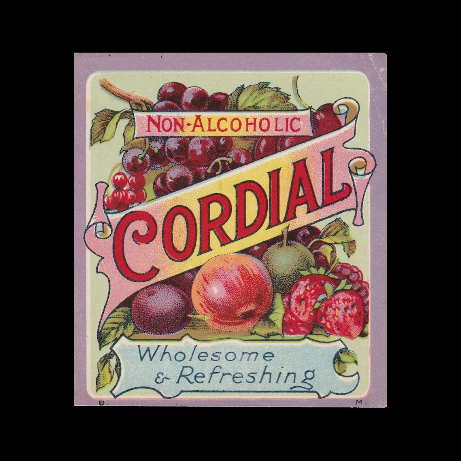 Non-Alcoholic Cordial, Fruit Drink Label