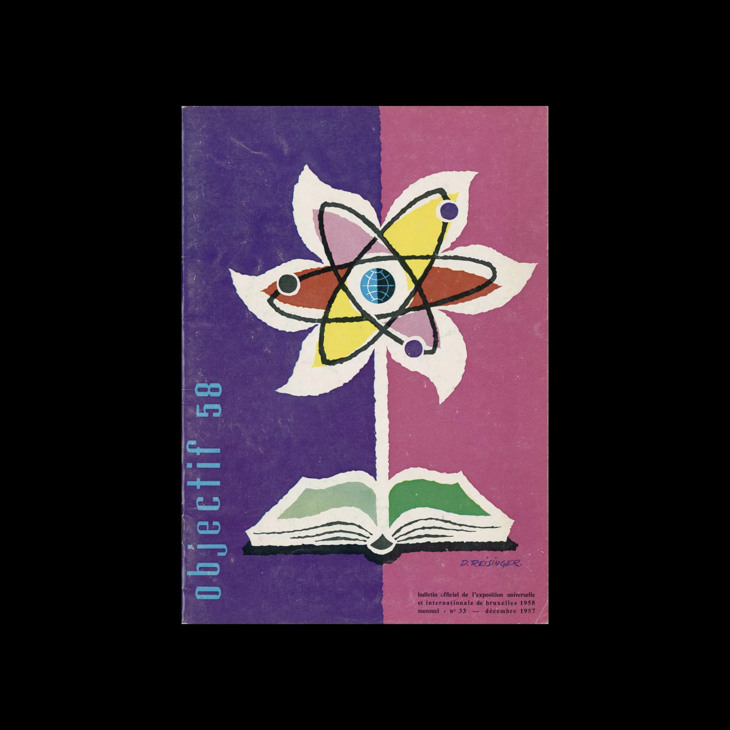 Objectif 58, No 33, December 1957. Cover design by D. Reisinger