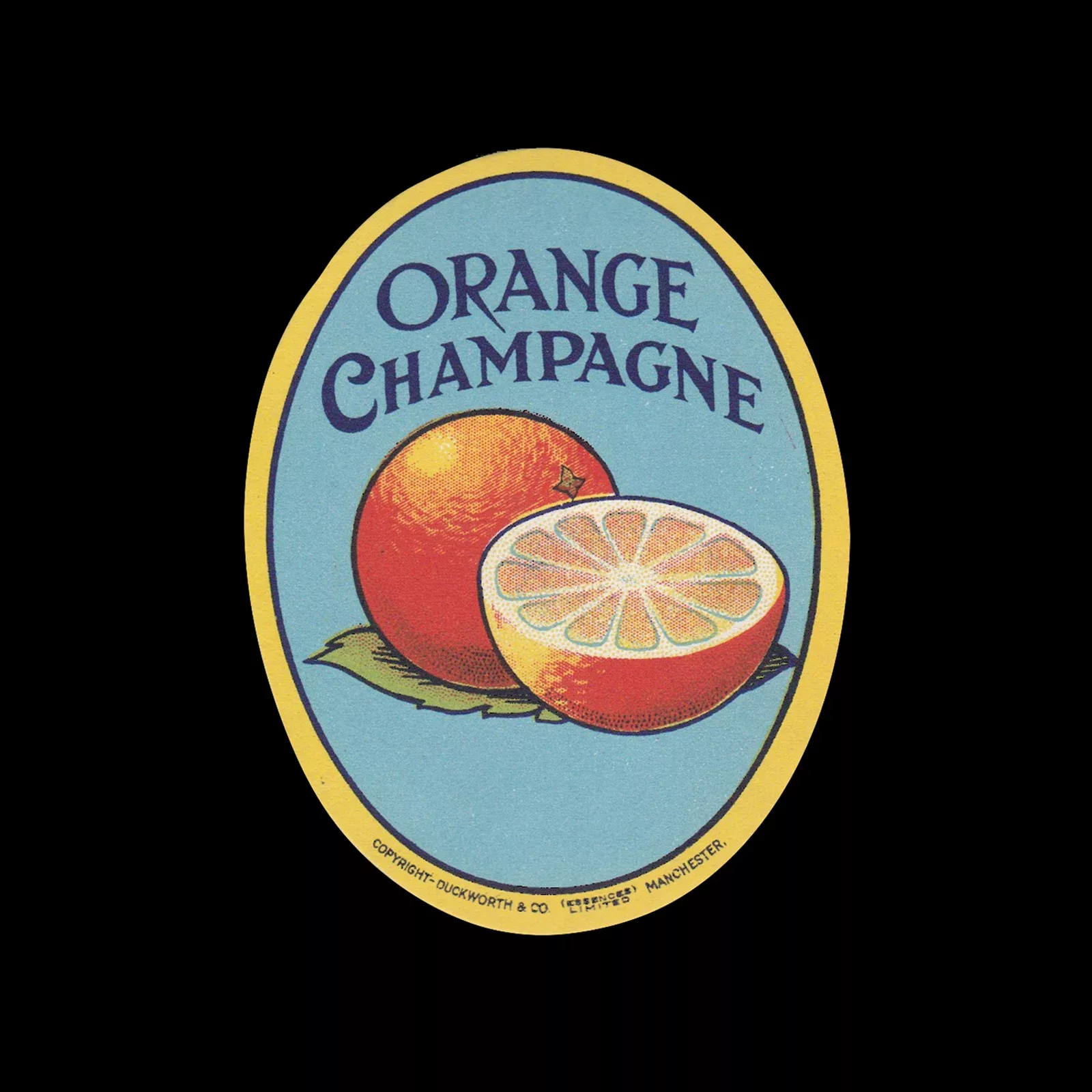 Orange Champagne, Fruit Drink Label