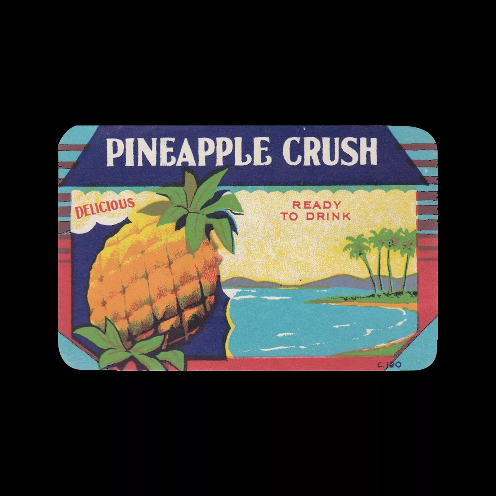 Pineapple Crush, Fruit Drink Label