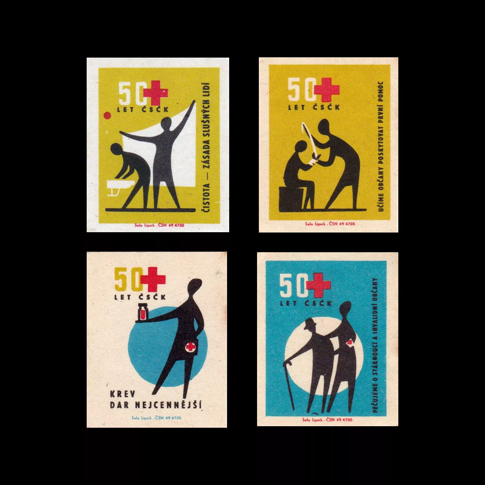 Red Cross, Czechoslovakia Matchbox Labels, 1969 1 Red Cross, Czechoslovakia Matchbox Labels, 1969