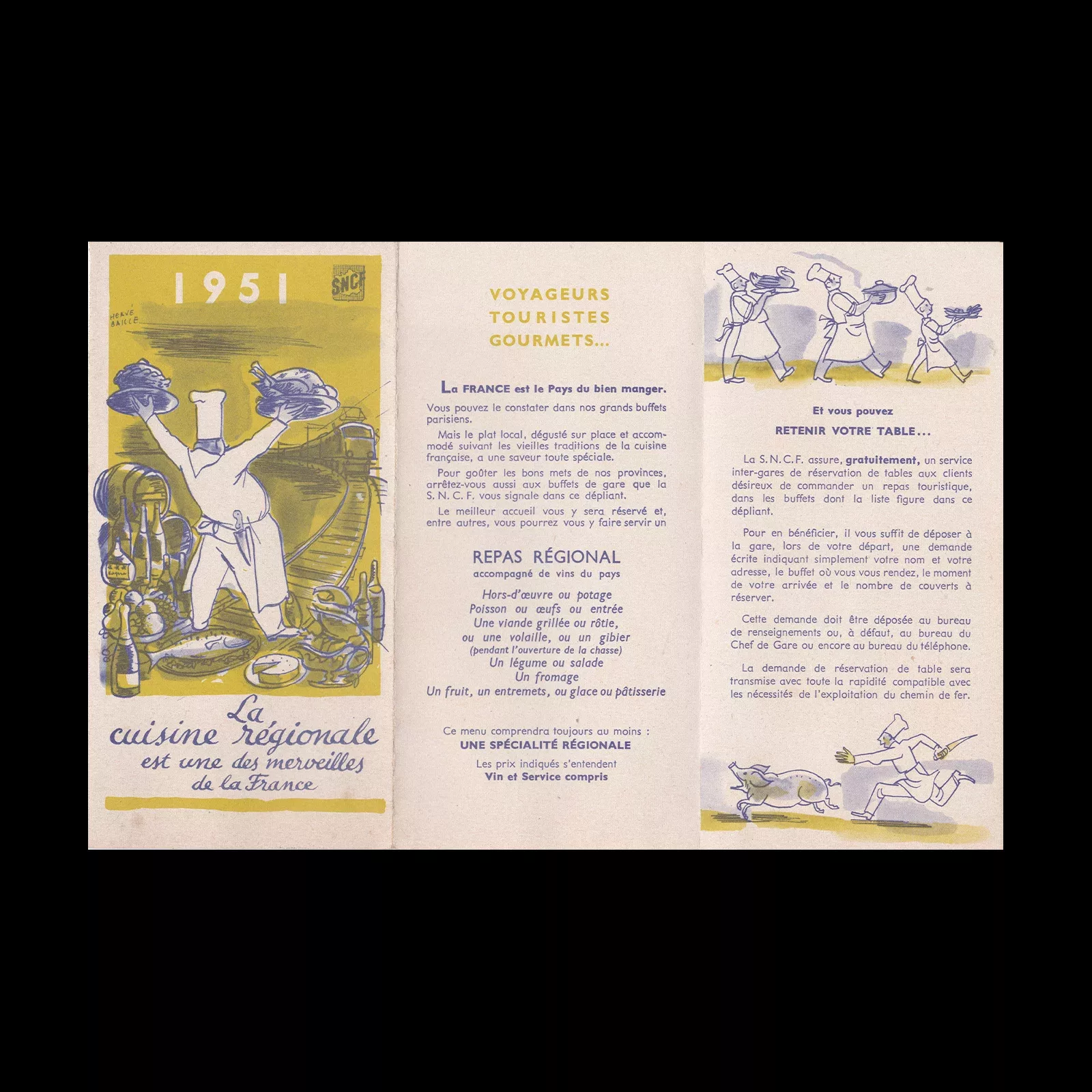 Regional Cuisine Brochure, French National Railways, 1951