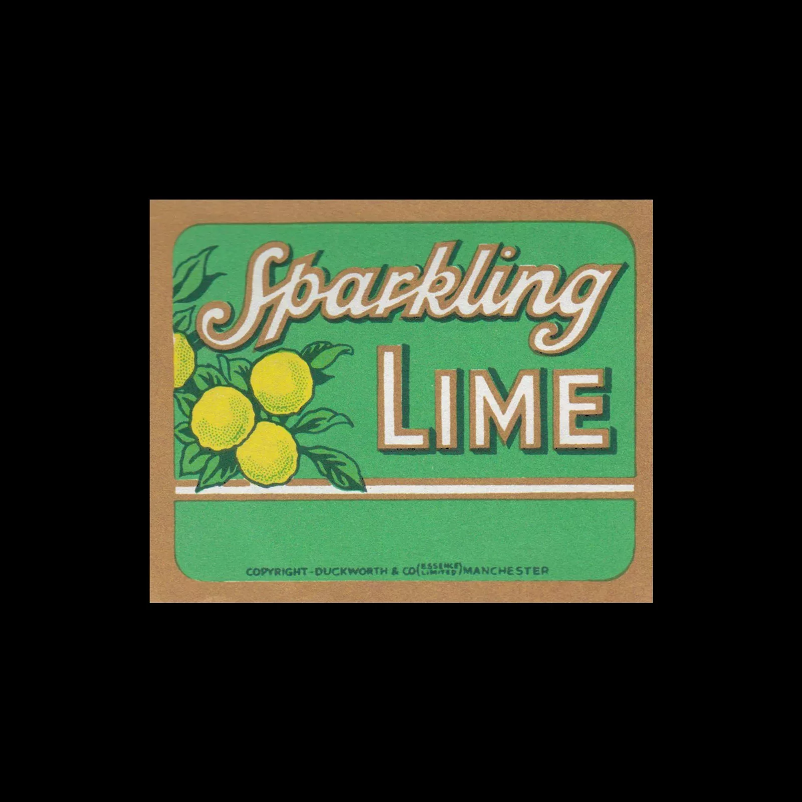 Sparkling Lime, Fruit Drink Label