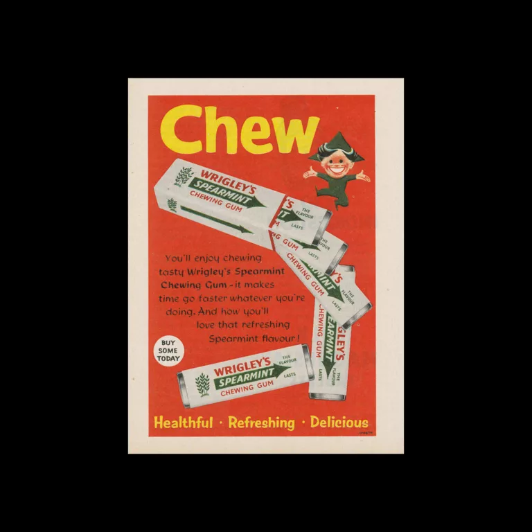 CHEW!, Wrigley's Chewing Gum, Advertisement, 1957