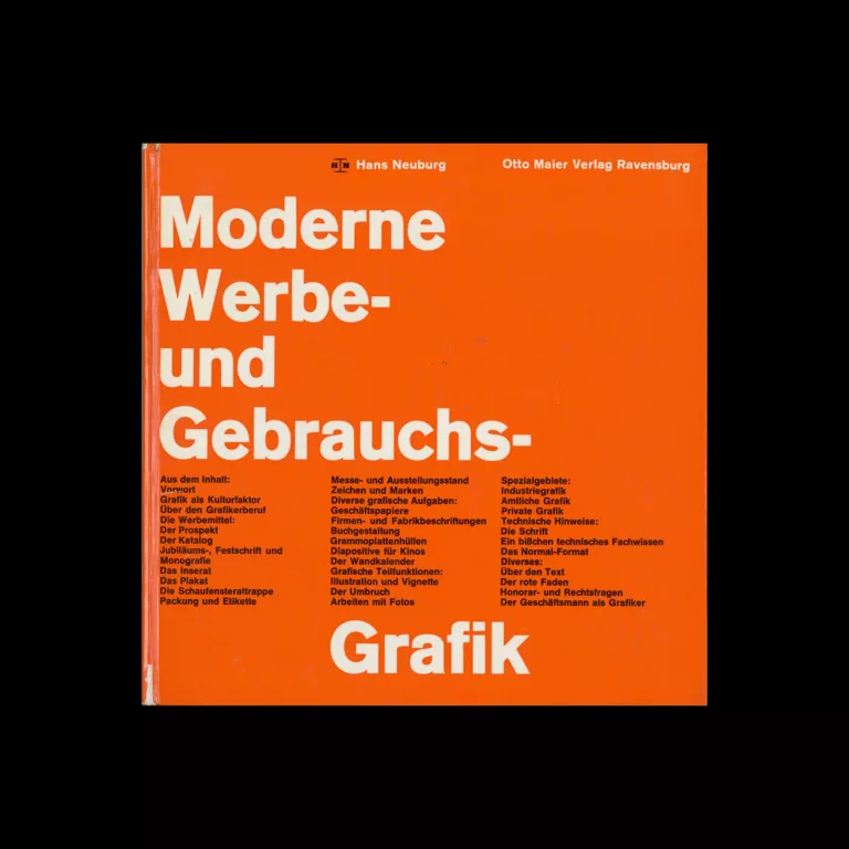Moderne Werbe- und Gebrauchs-Grafik, Otto Maier Verlag Ravensburg, 1960. Designed by Hans Neuburg