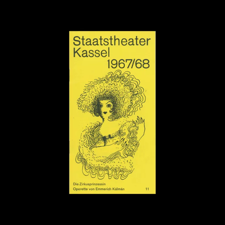 Staatstheater Kassel 1967/68. Programm Nr. 11, Die Zirkusprinzessin, 1967. Designed by Karl Oskar Blase