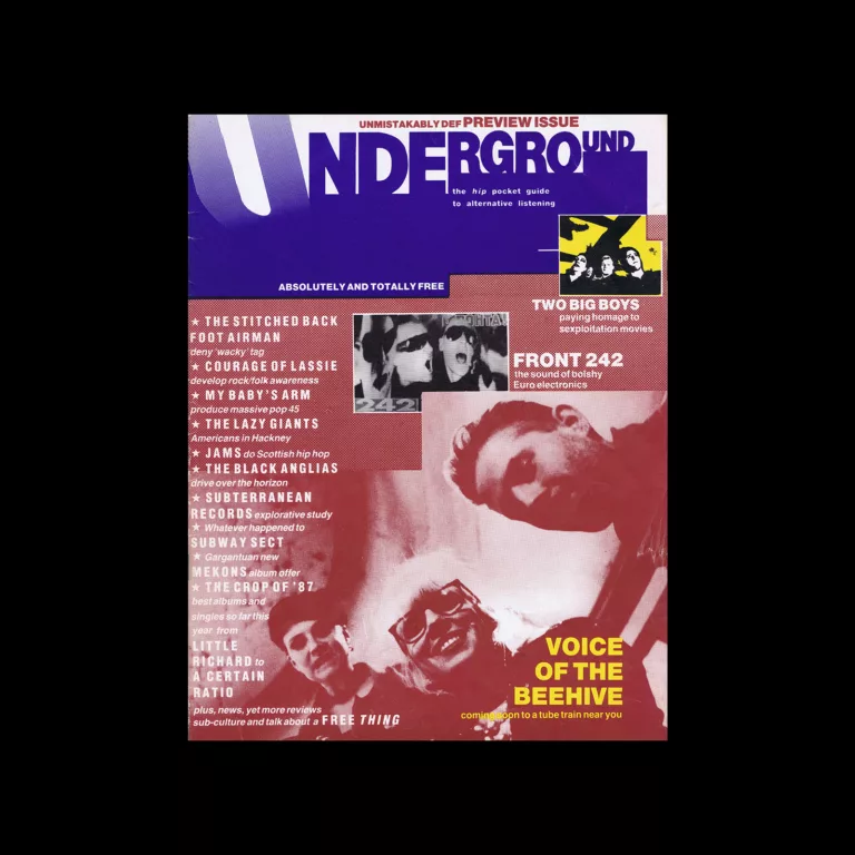 Underground, Preview Issue, 1987. Designed by Rod Clark