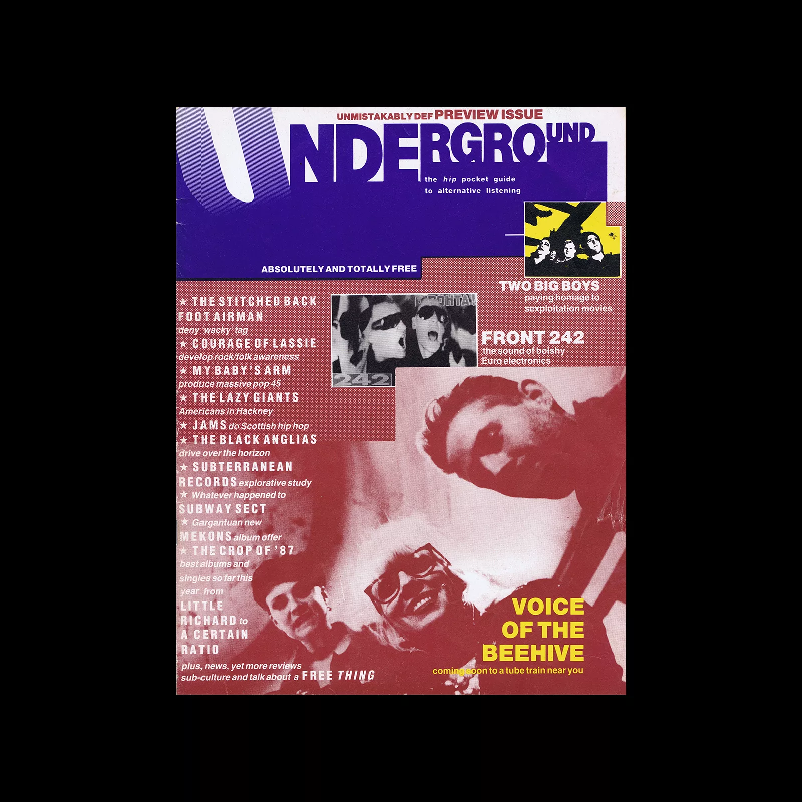 Underground, Preview Issue, 1987. Designed by Rod Clark 