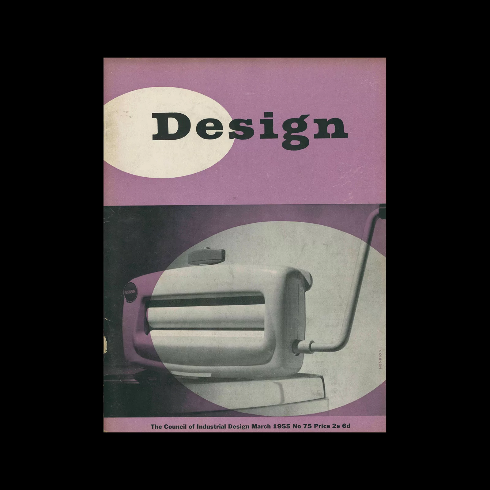 Design, Council of Industrial Design, 75, March 1955. Cover design by Frederick Henri Kay Henrion