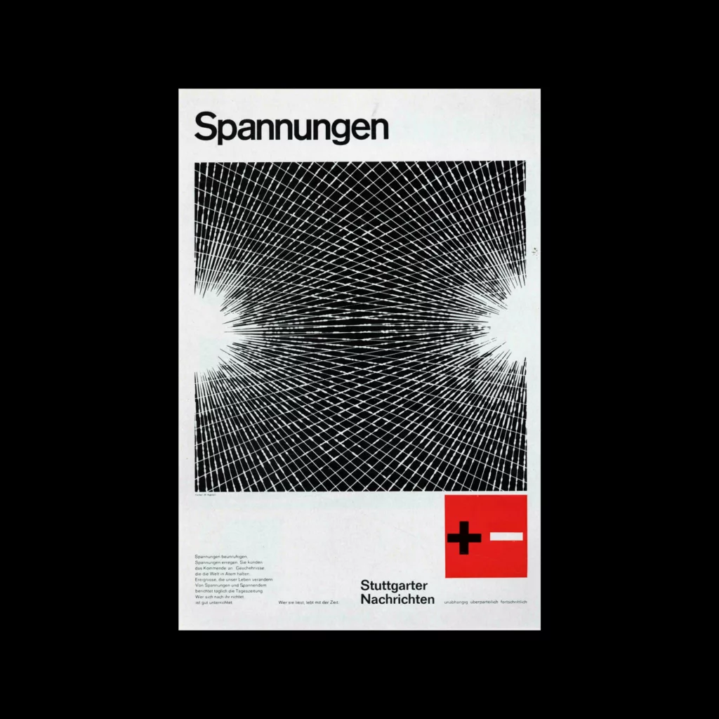 Full-page ads for the newspaper «Stuttgarter Nachrichten» designed by Herbert W. Kapitzki