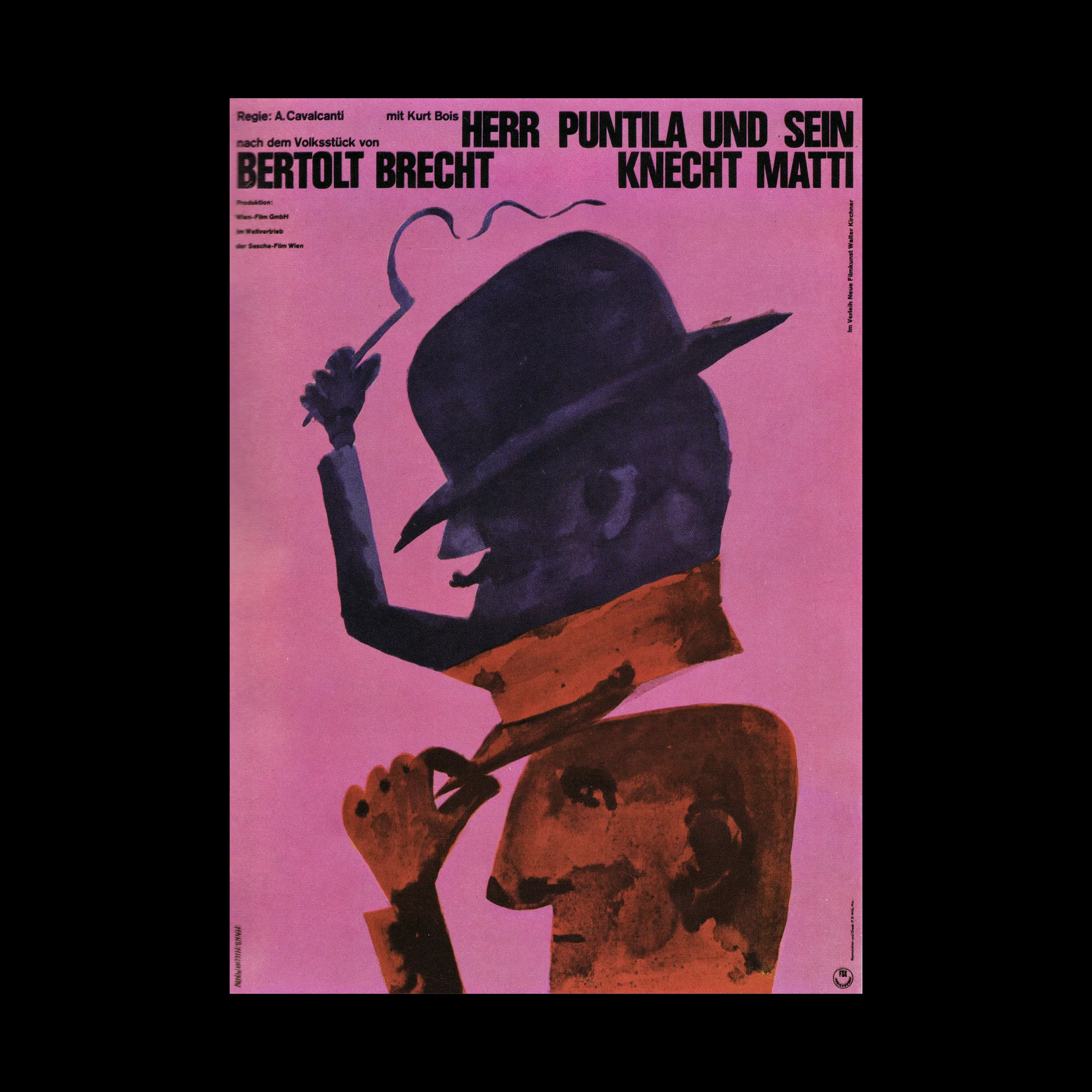 Poster for the film «Puntila and his Coachman» designed by Hans Hillmann, 1960