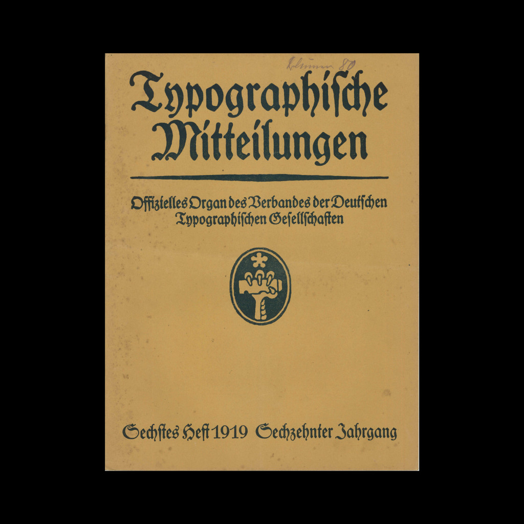 Typographische Mitteilungen, 16 Jahrgang, 1919