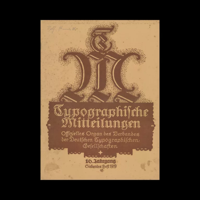 Typographische Mitteilungen, 16 Jahrgang, Heft 7, July 1920