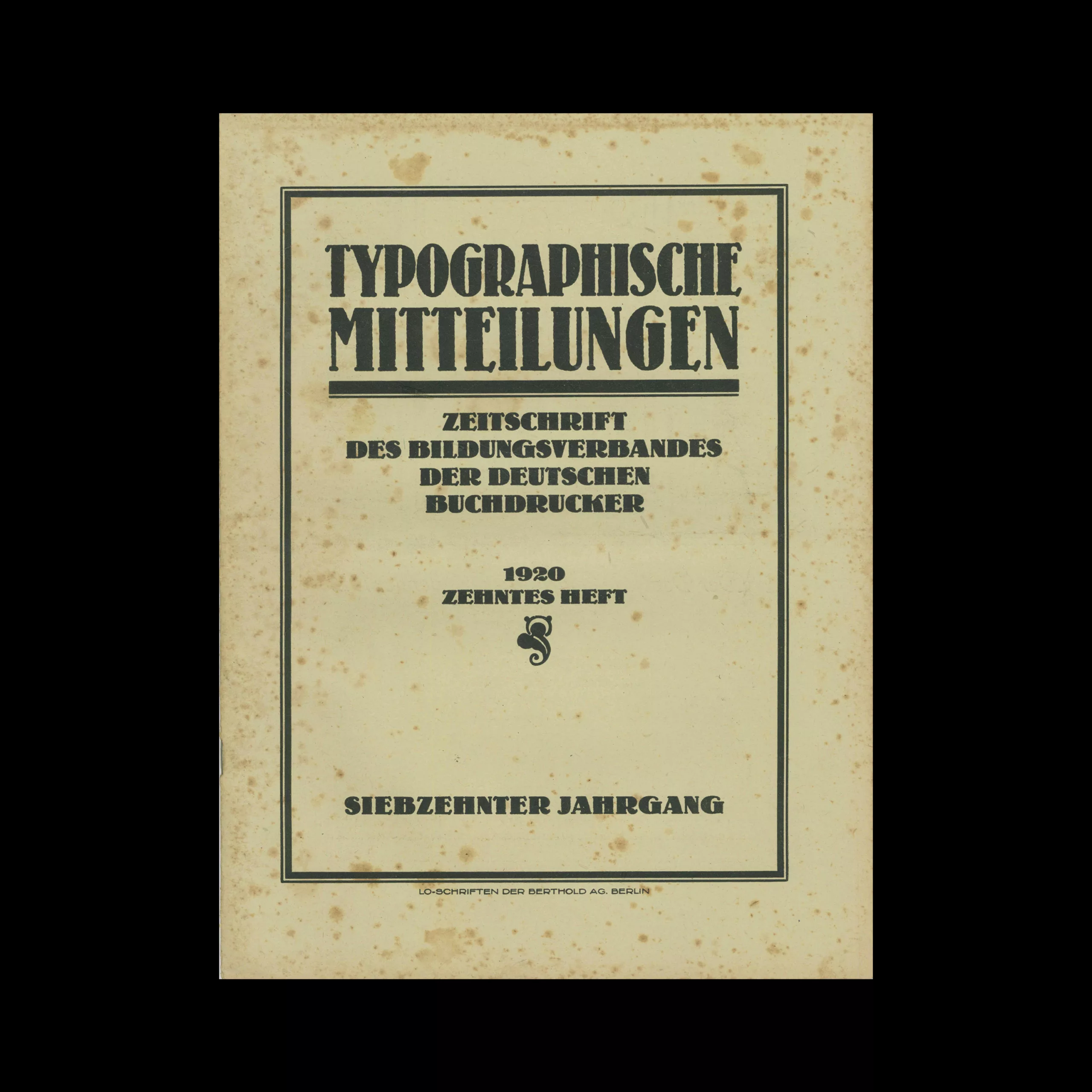 Typographische Mitteilungen, 17 Jahrgang, Heft 10, Oktober 1920