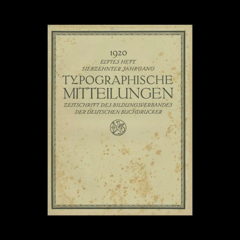 Typographische Mitteilungen, 17 Jahrgang, Heft 11, November 1920