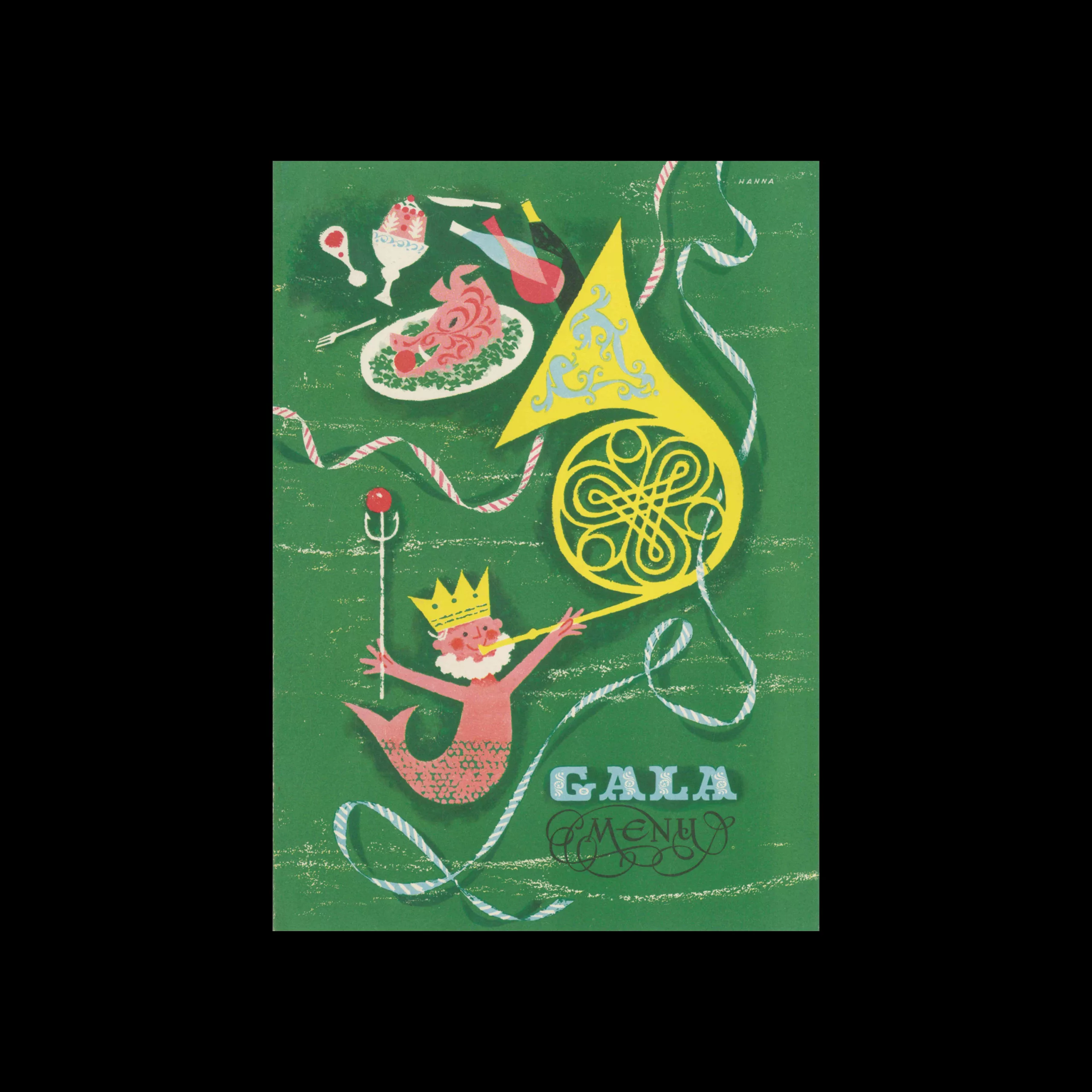 P&O Gala Menu, c. 1960. Cover design by John Hanna 