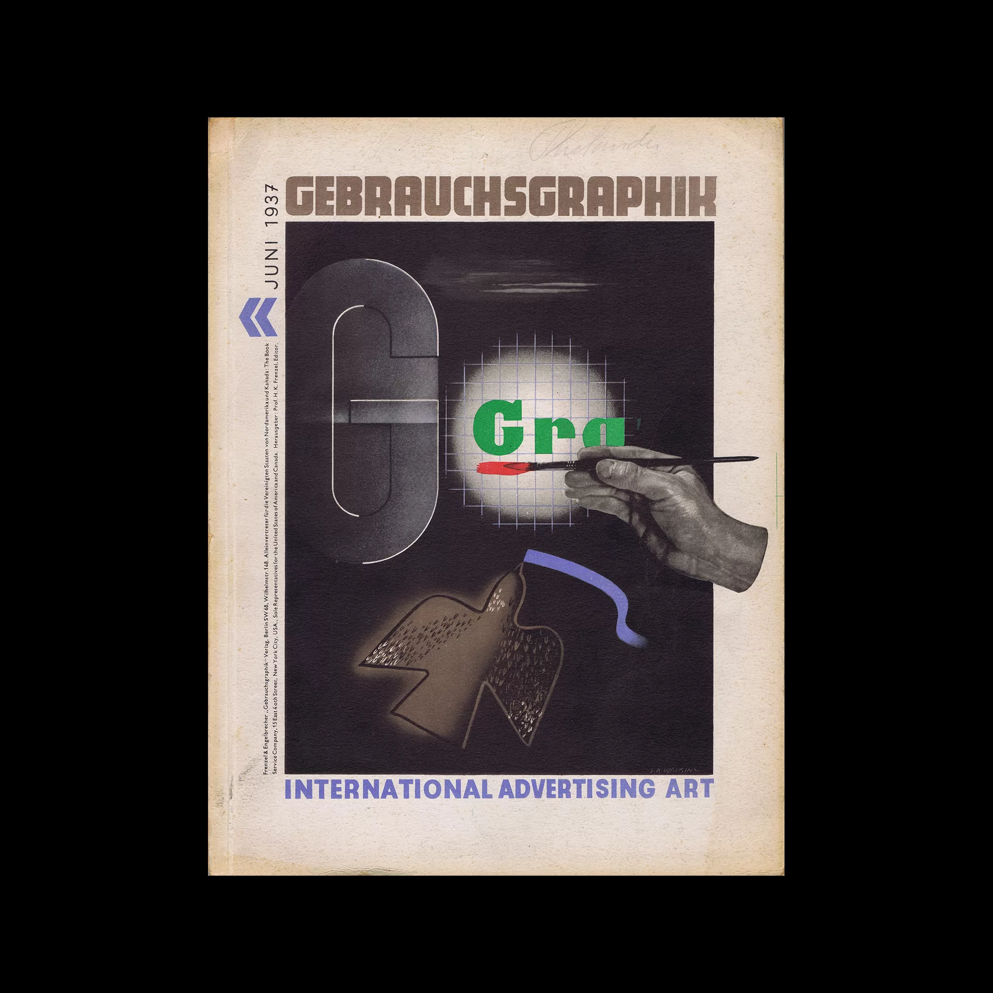 Gebrauchsgraphik, 06, 1937. Cover design by G. A. Watkins