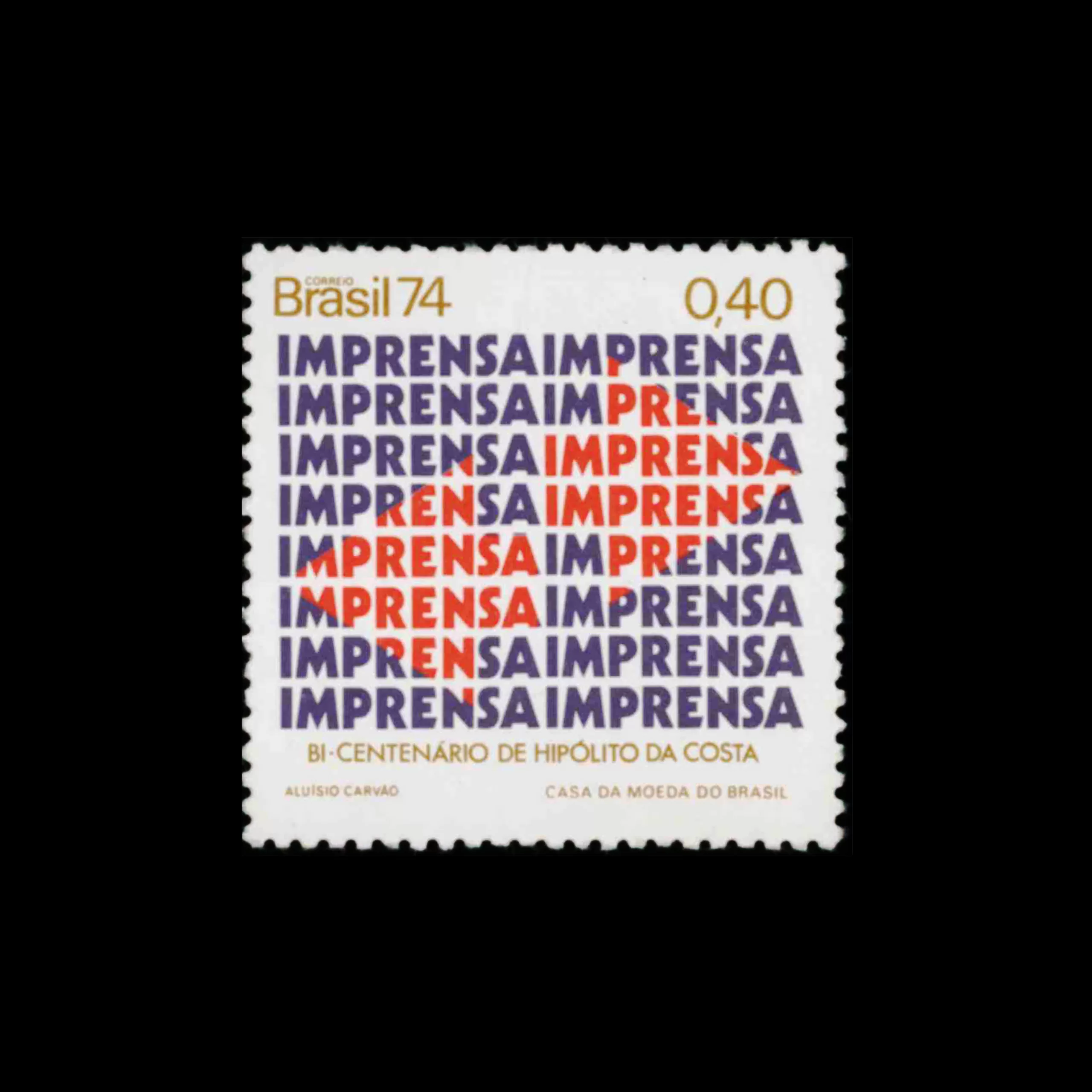 Brazilian Communications, Brazil Stamps, 1974. Designed by Aluísio Carvão