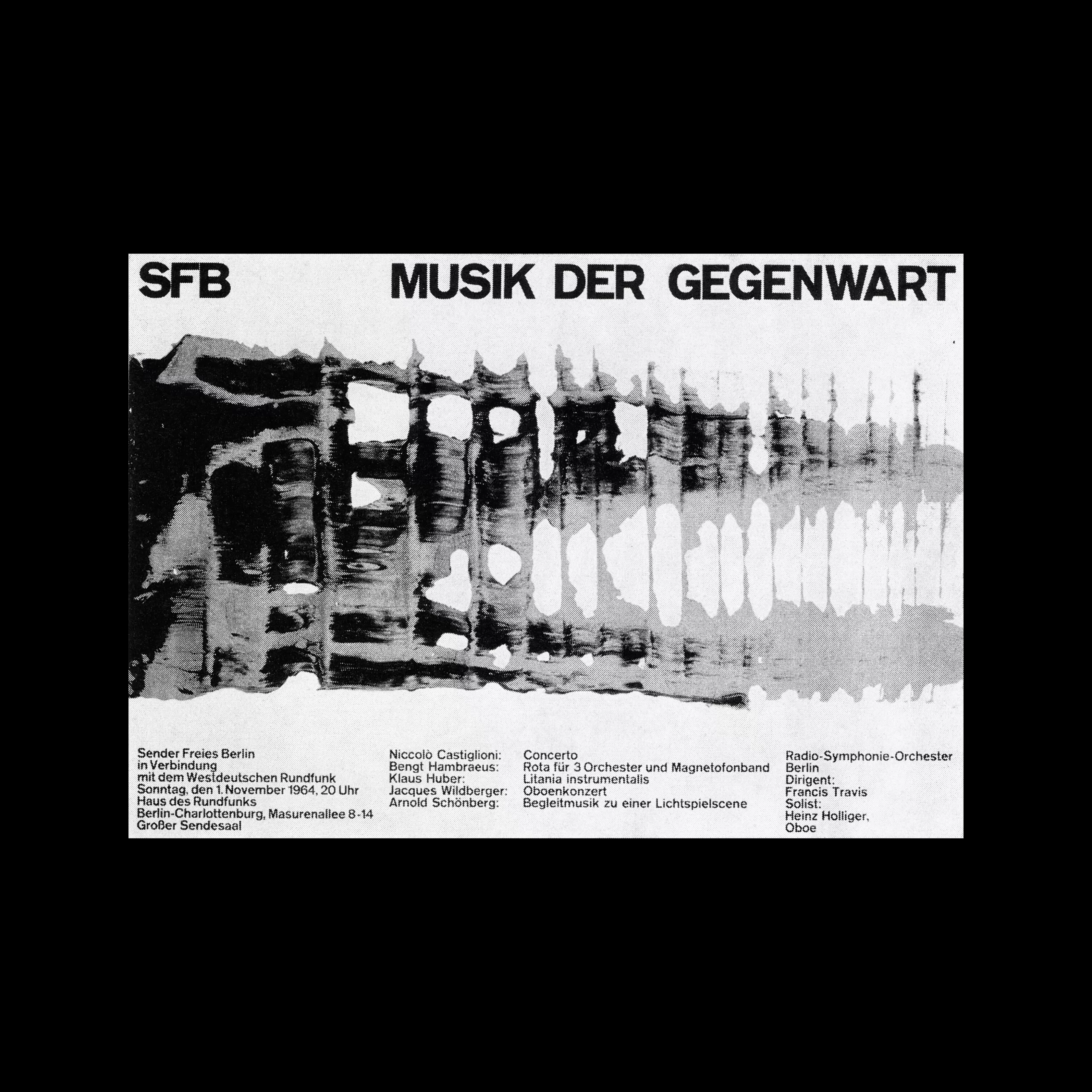 Radio Free Berlin Concert poster designed by Hans Förtsch and Sigrid von Baumgarten
