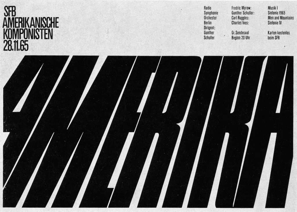 Radio Free Berlin, Concert poster designed by Hans Förtsch and Sigrid von Baumgarten C