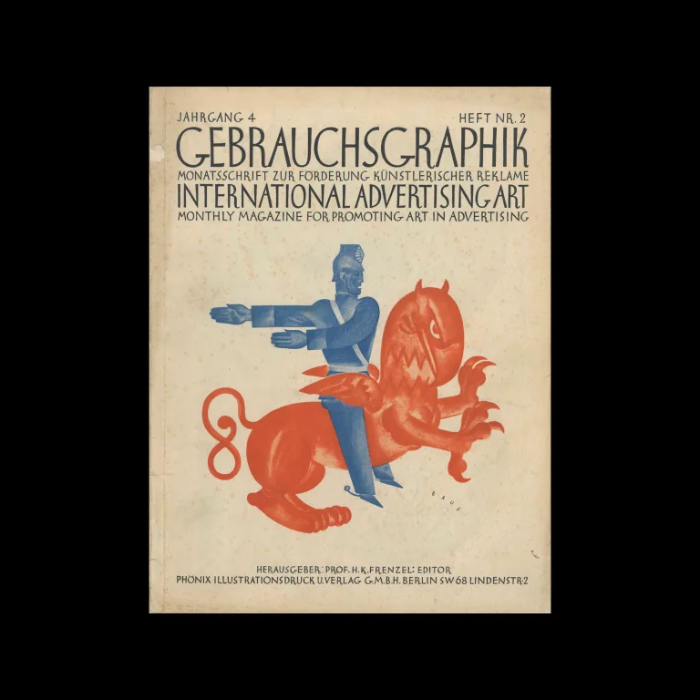 Gebrauchsgraphik, 02, 1927. Cover design by Georg Baus