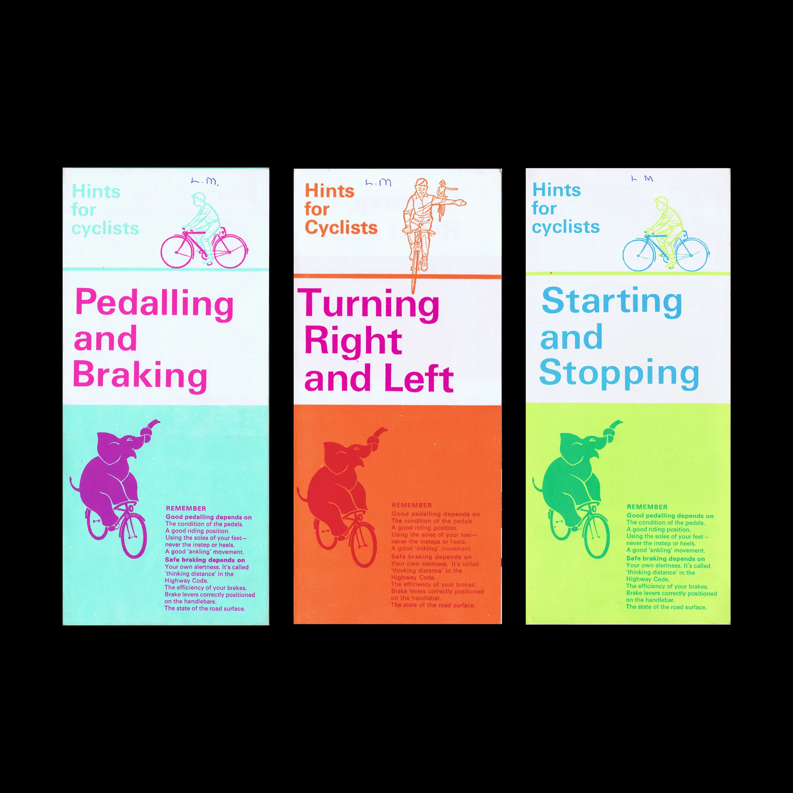 Hints for Cyclists, Starting and Stopping, The Royal Society for the Prevention of Accidents (RoSPA), c. mid 1970s 4 Hints for Cyclists, Information Guides, The Royal Society for the Prevention of Accidents (RoSPA), c. mid 1970s