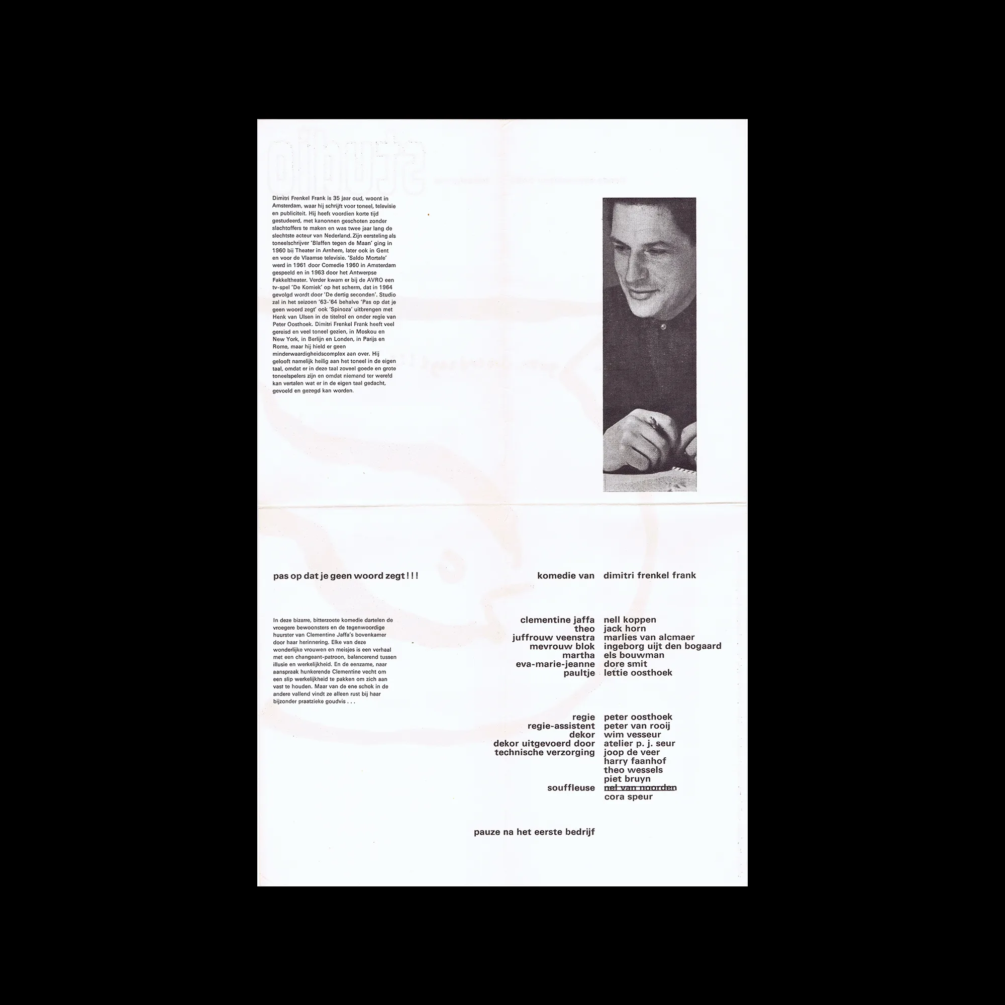 tiende speelseizoen, Brochure, The Studio, 1964 Designed by Jan Bons