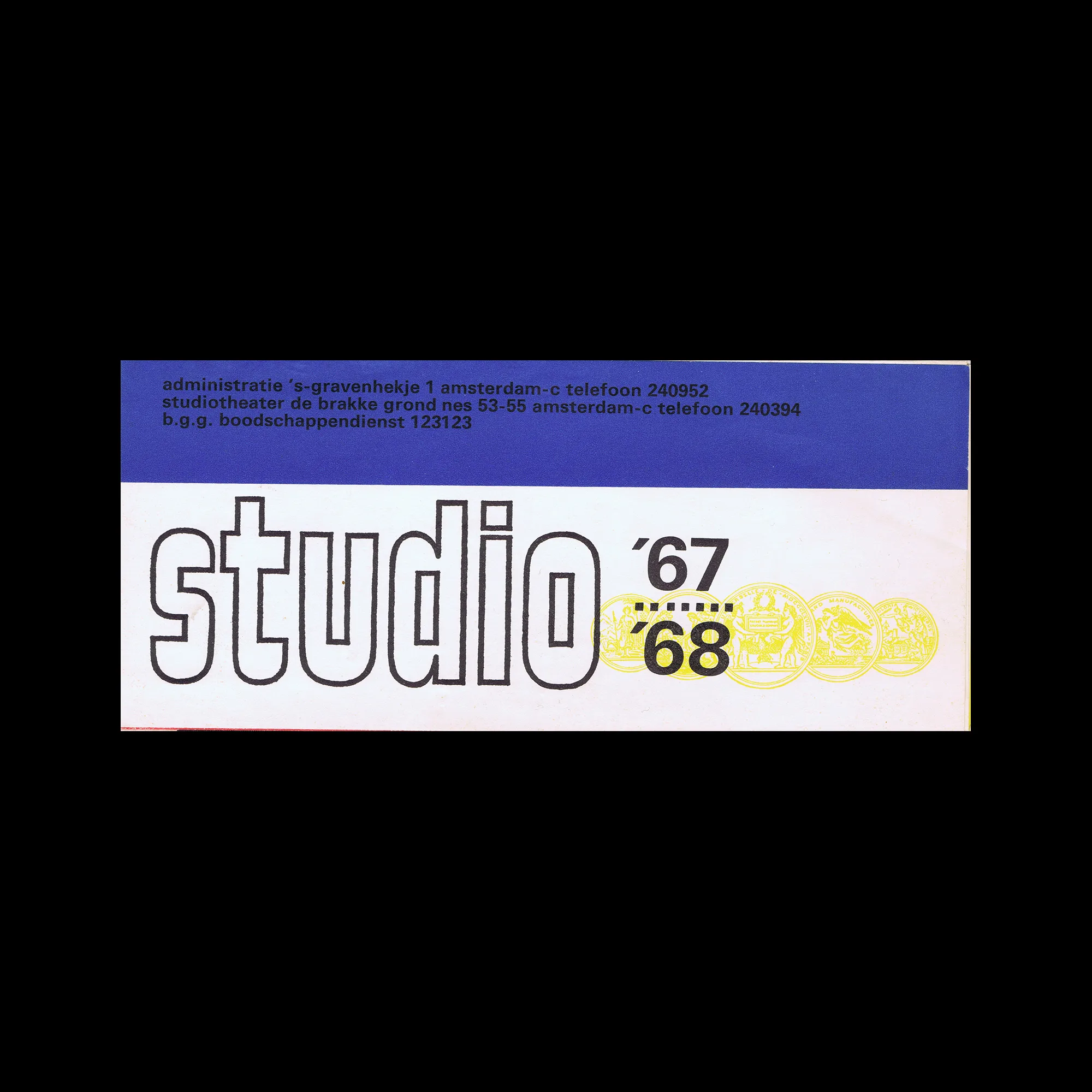 The Studio, Programme 1967-68. Designed by Jan Bons 
