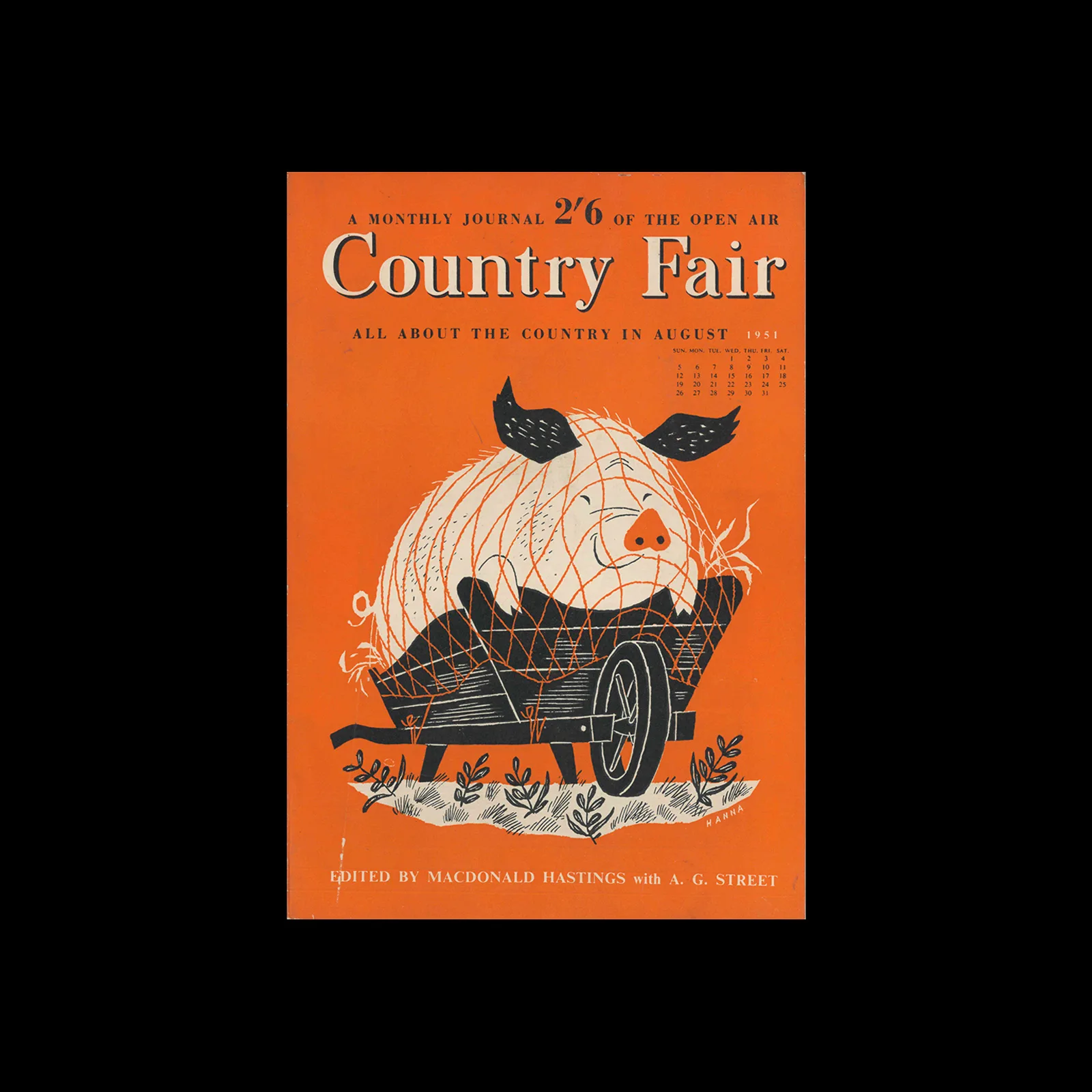 Country Fair, August 1951, Macdonald Hastings, 1951. Cover design by John Hanna