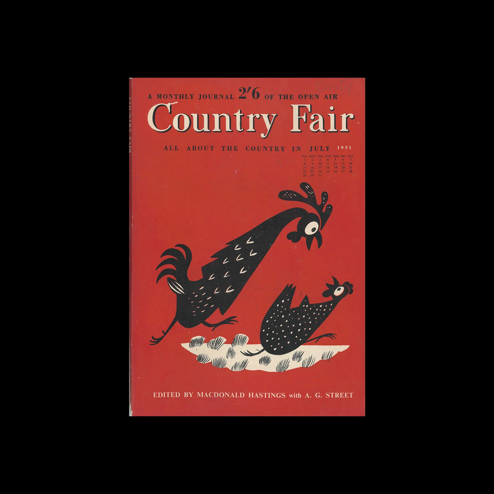 Country Fair, July 1951, Macdonald Hastings, 1951. Cover design by John Hanna