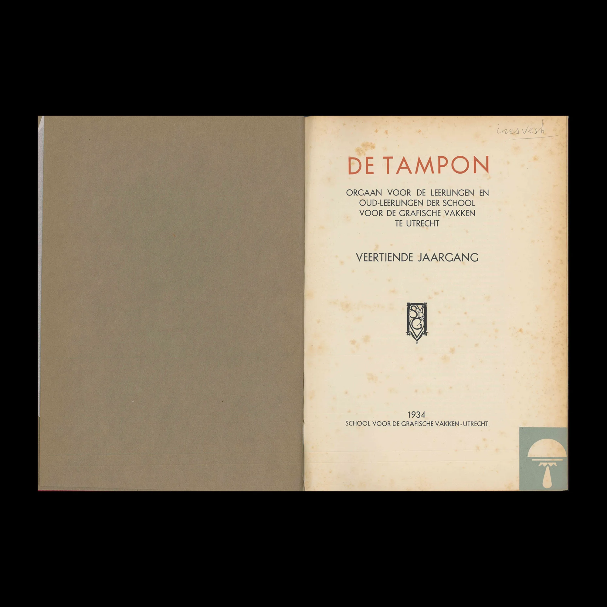 De Tampon, Orgaan voor de leerlingen en oud-leerlingen der School voor de Grafische Vakken, 1934