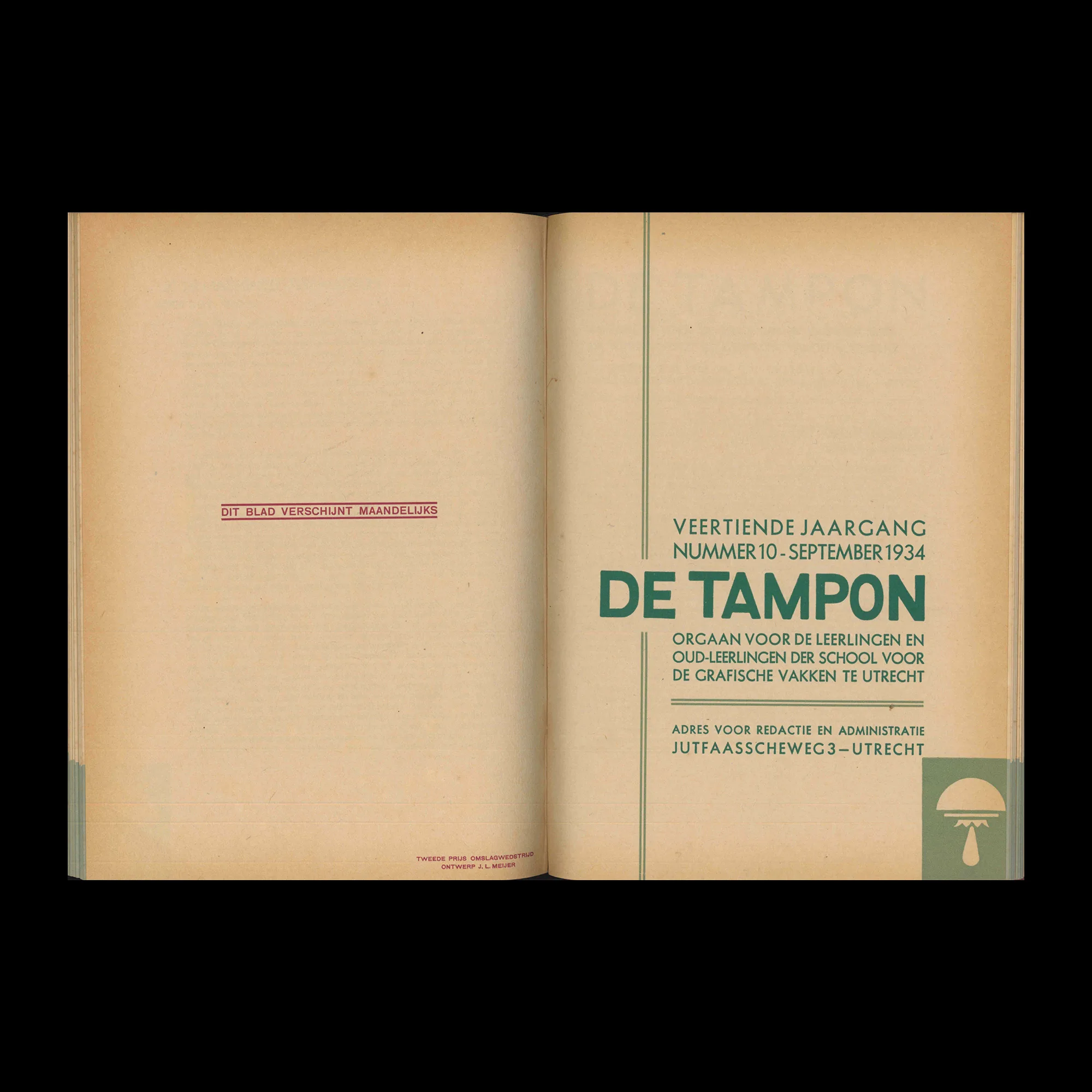 De Tampon, Orgaan voor de leerlingen en oud-leerlingen der School voor de Grafische Vakken, 1934