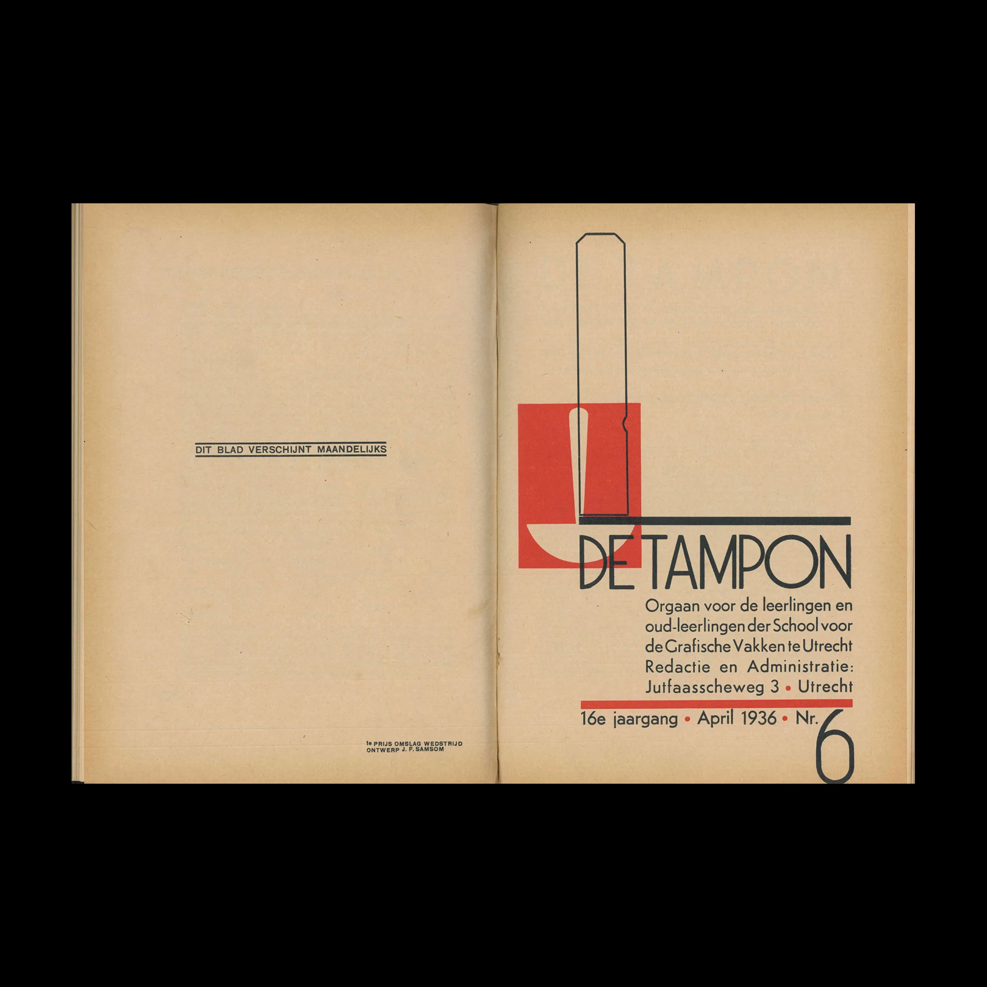 De Tampon, Orgaan voor de leerlingen en oud-leerlingen der School voor de Grafische Vakken, 1936