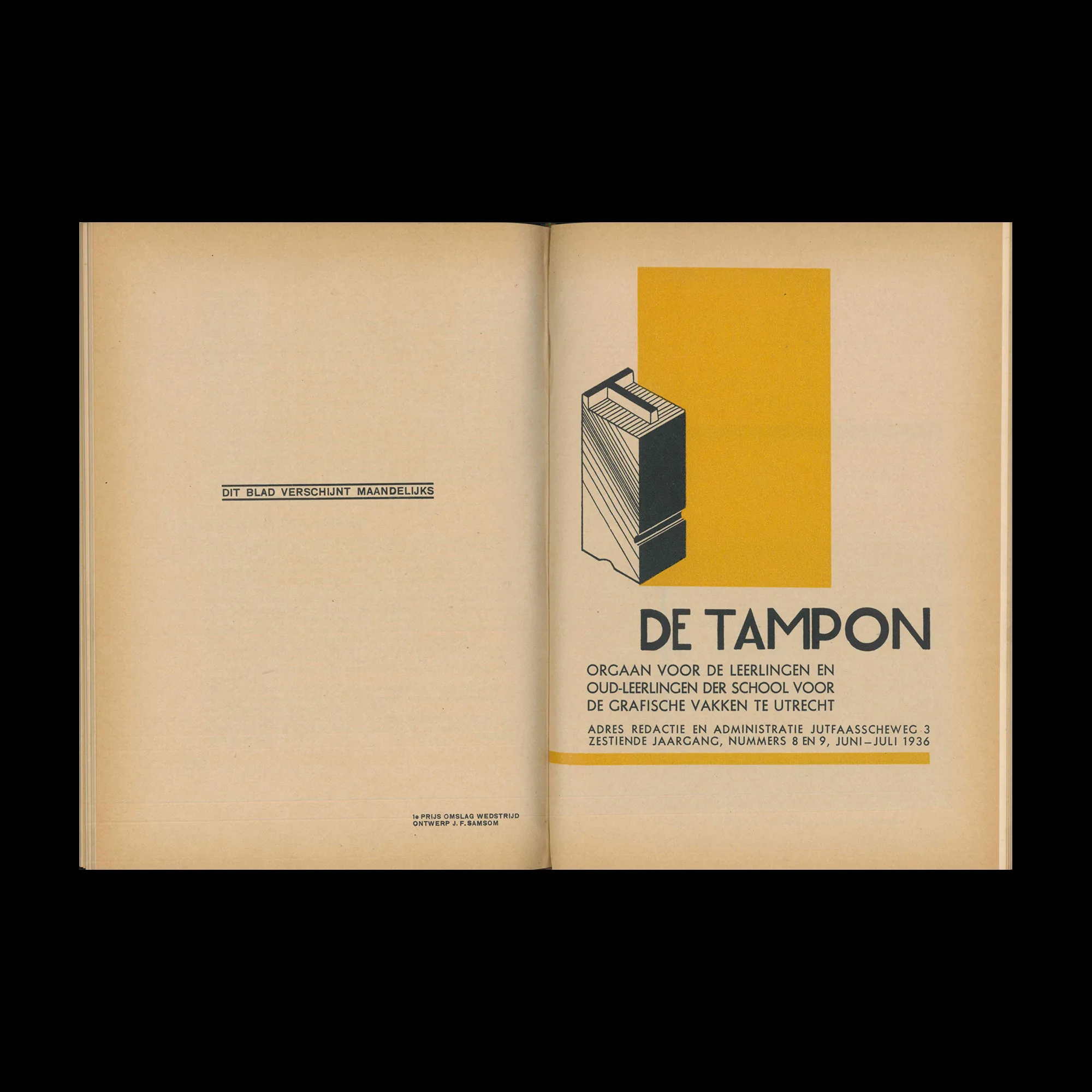 De Tampon, Orgaan voor de leerlingen en oud-leerlingen der School voor de Grafische Vakken, 1936