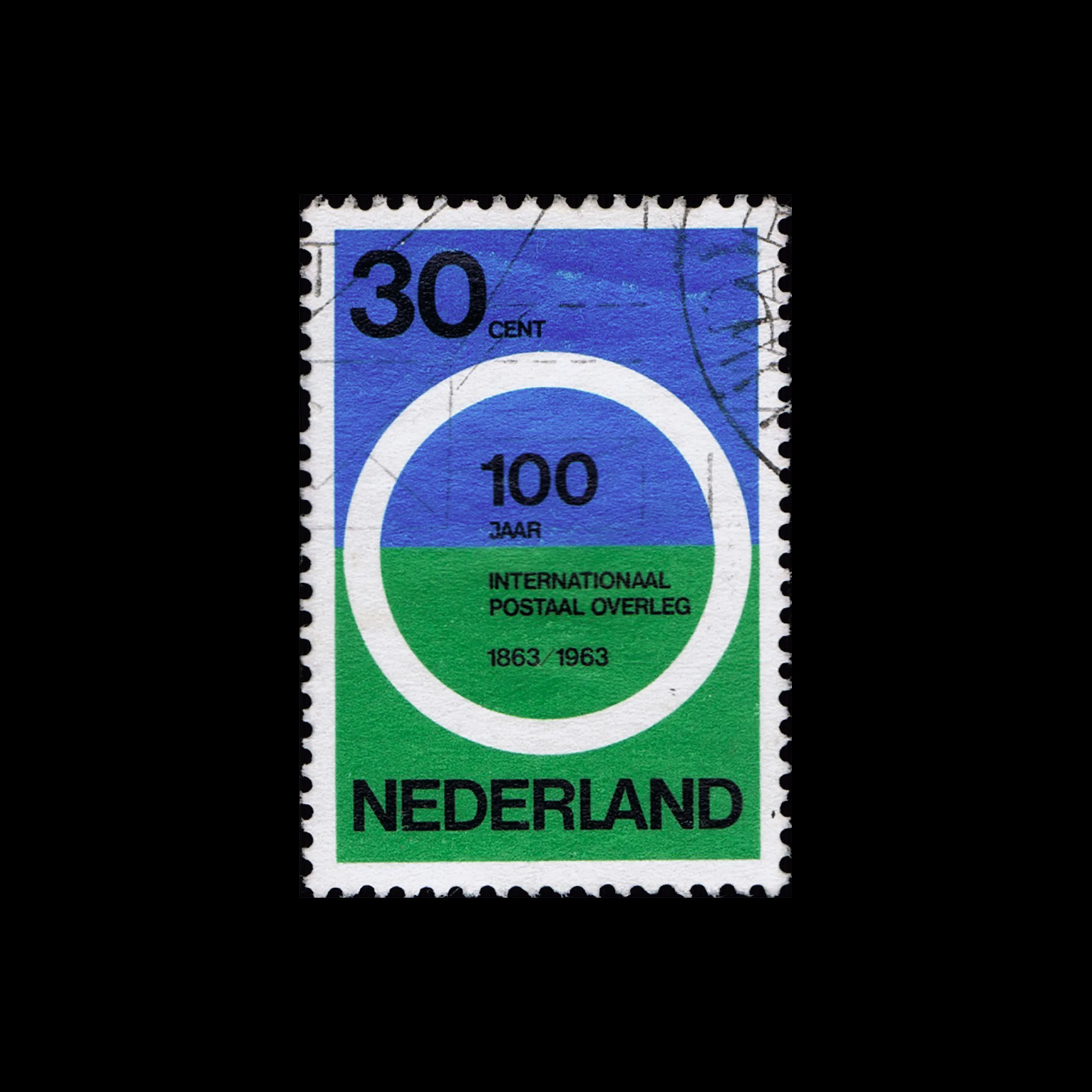 100 years of international postal consultation, Netherlands Stamps, 1963. Designed by Wim Crouwel, 