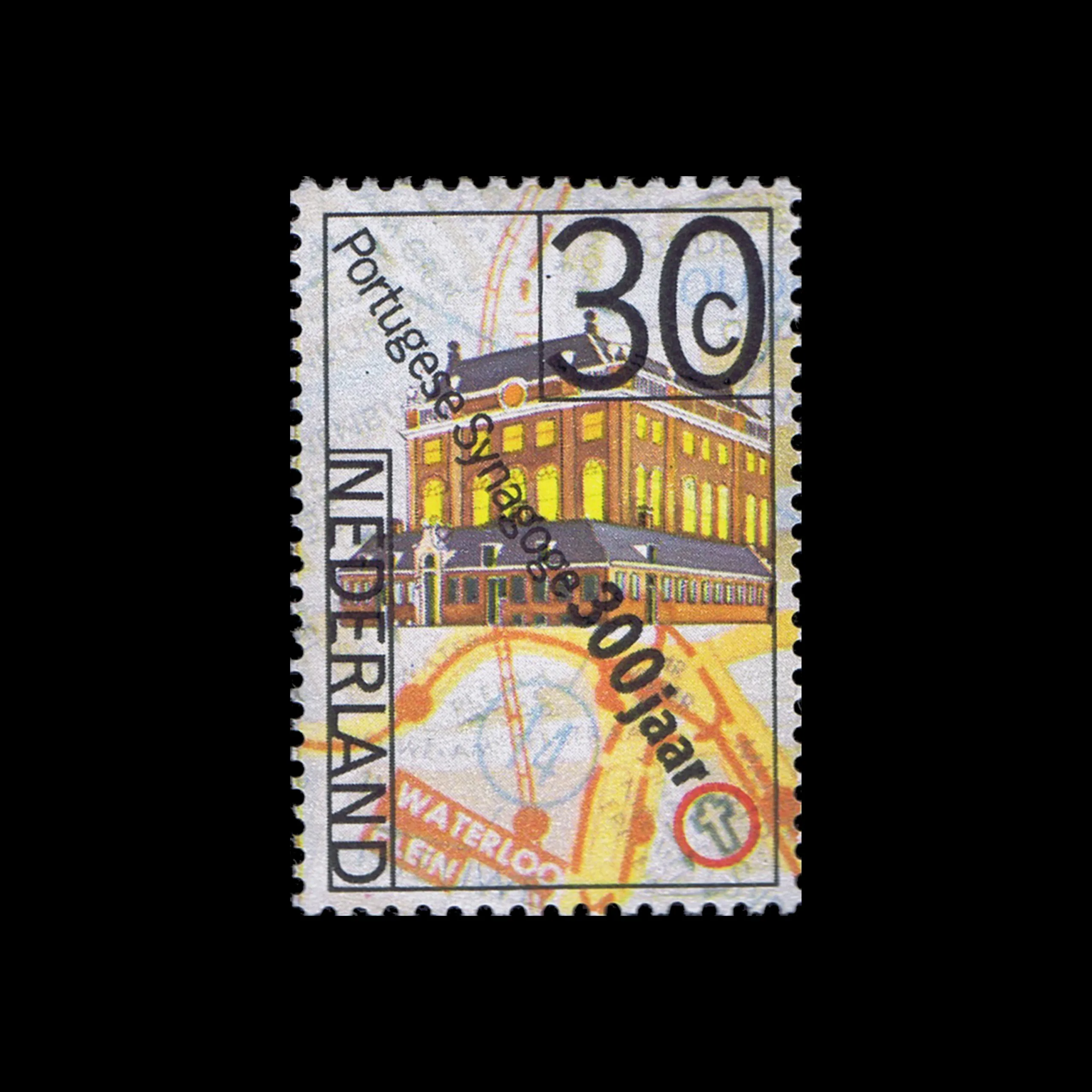 300 years of the Portuguese synagogue, Netherlands Stamps, 1975. Designed by Jan van Toorn 