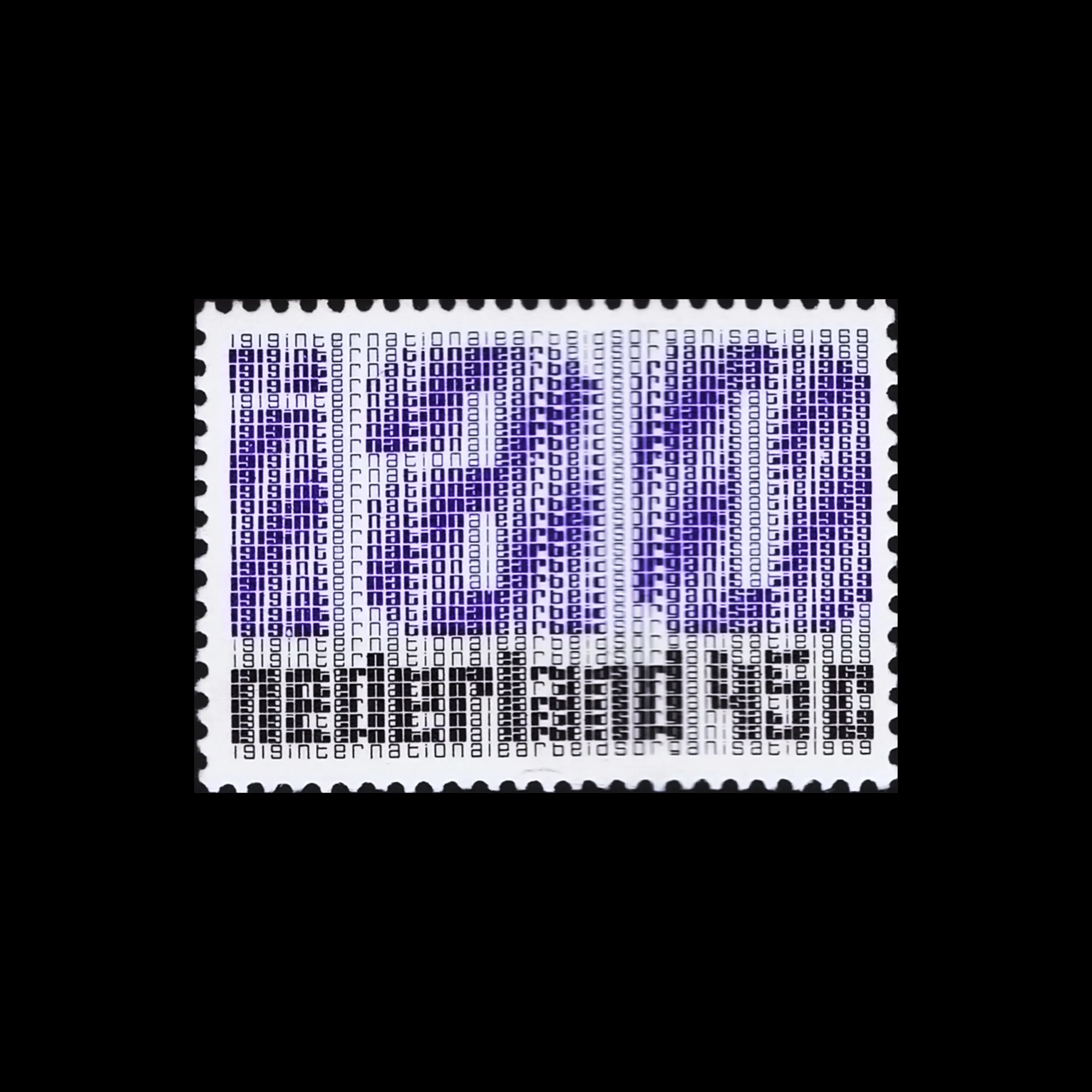 International Labor Organization 50 years, Netherlands Stamps, 1969. Designed by Jurriaan Schrofer