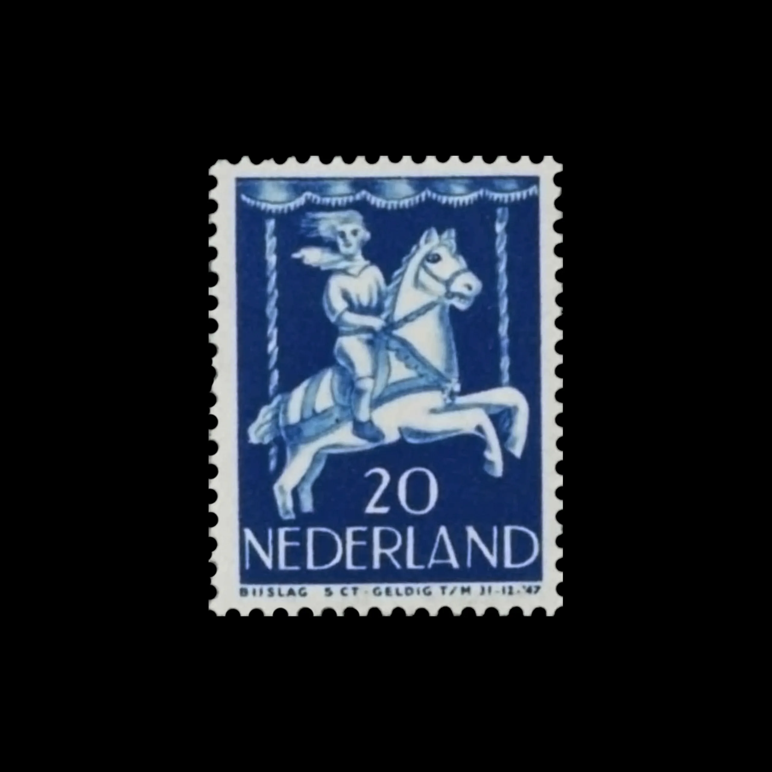 Merry-go-round, Children's Stamps, Netherlands, 1946. Designed by Jeanne Bieruma Oosting