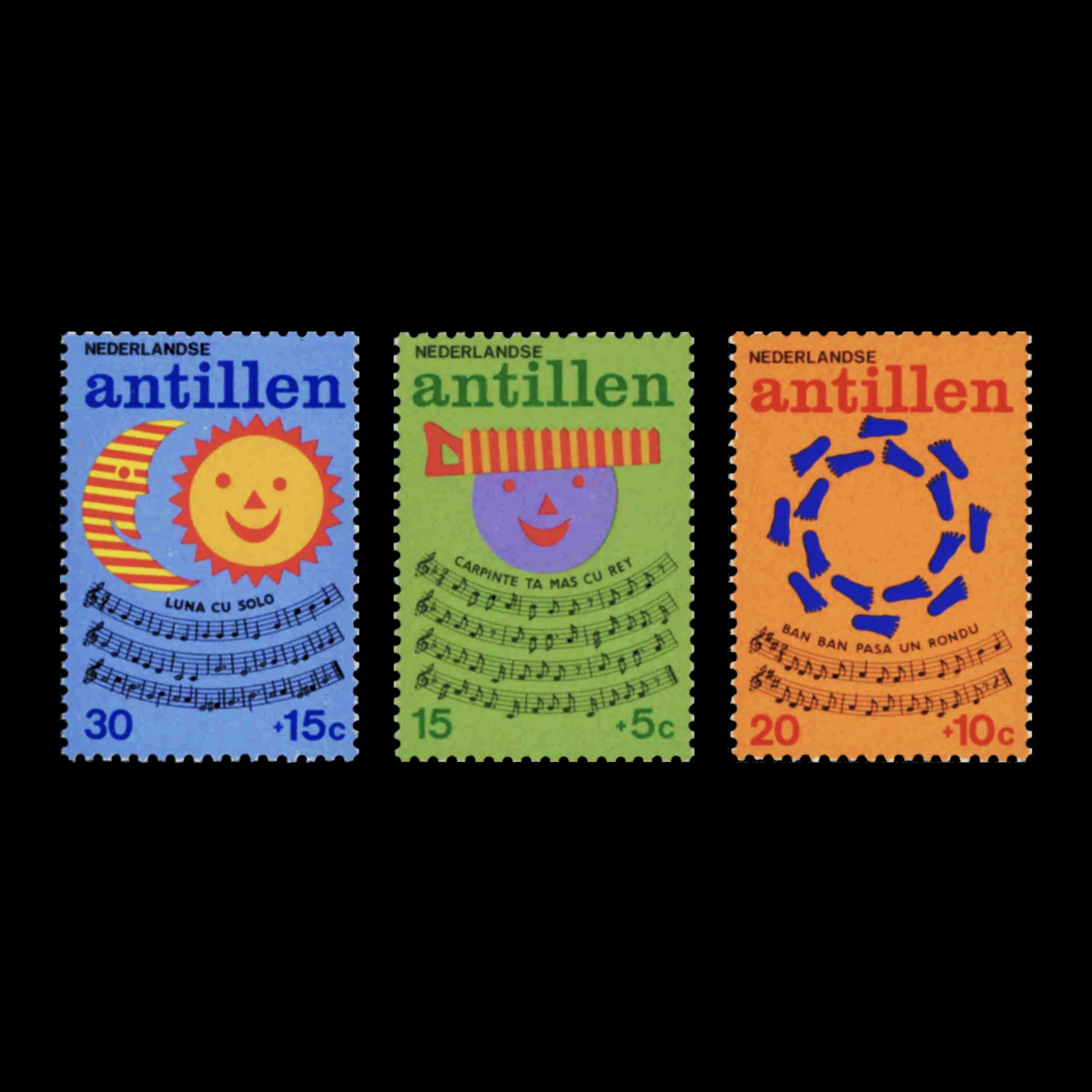 Netherland Antilles, Children's Stamps, Netherlands, 1974Netherland Antilles, Children's Stamps, Netherlands, 1974