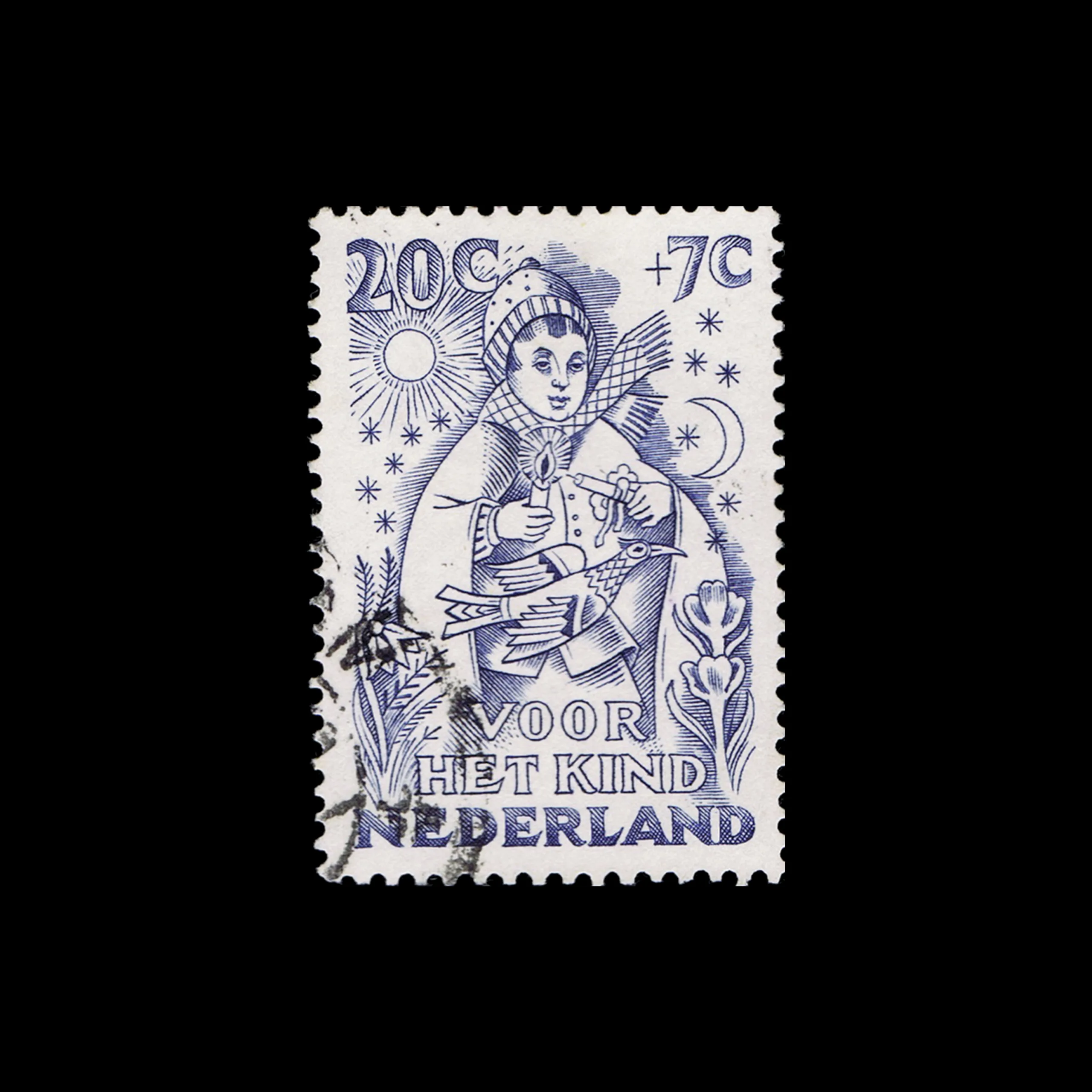 Symbolic Representations, Children’s Stamps, Netherlands, 1949. Designed by Hubert Levigne