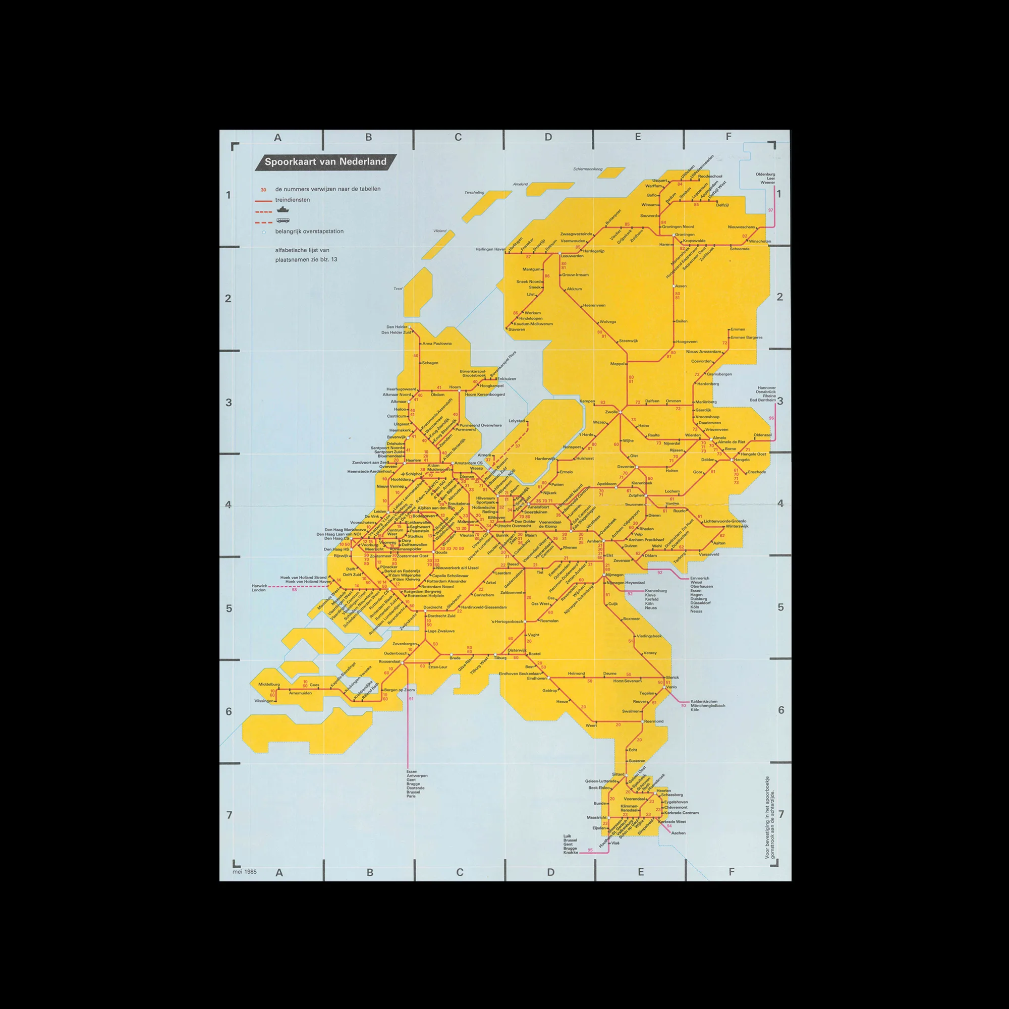 spoorboekje 1985-1986, Nederlandse Spoorwegen, 1985 Designed by Tel Design