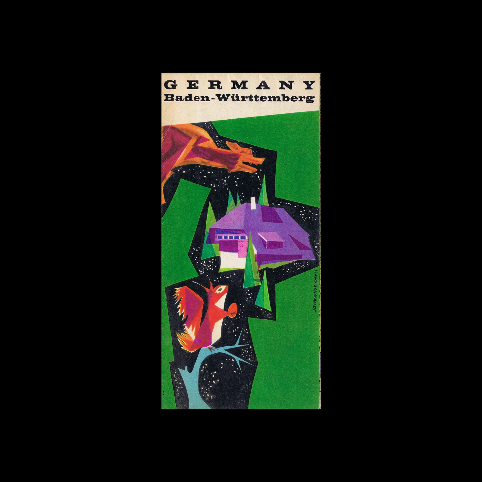 Baden-Württemberg, Germany, Folded Map, Bund Deutsche Verkehrswerbung, est. 1950s/1960s