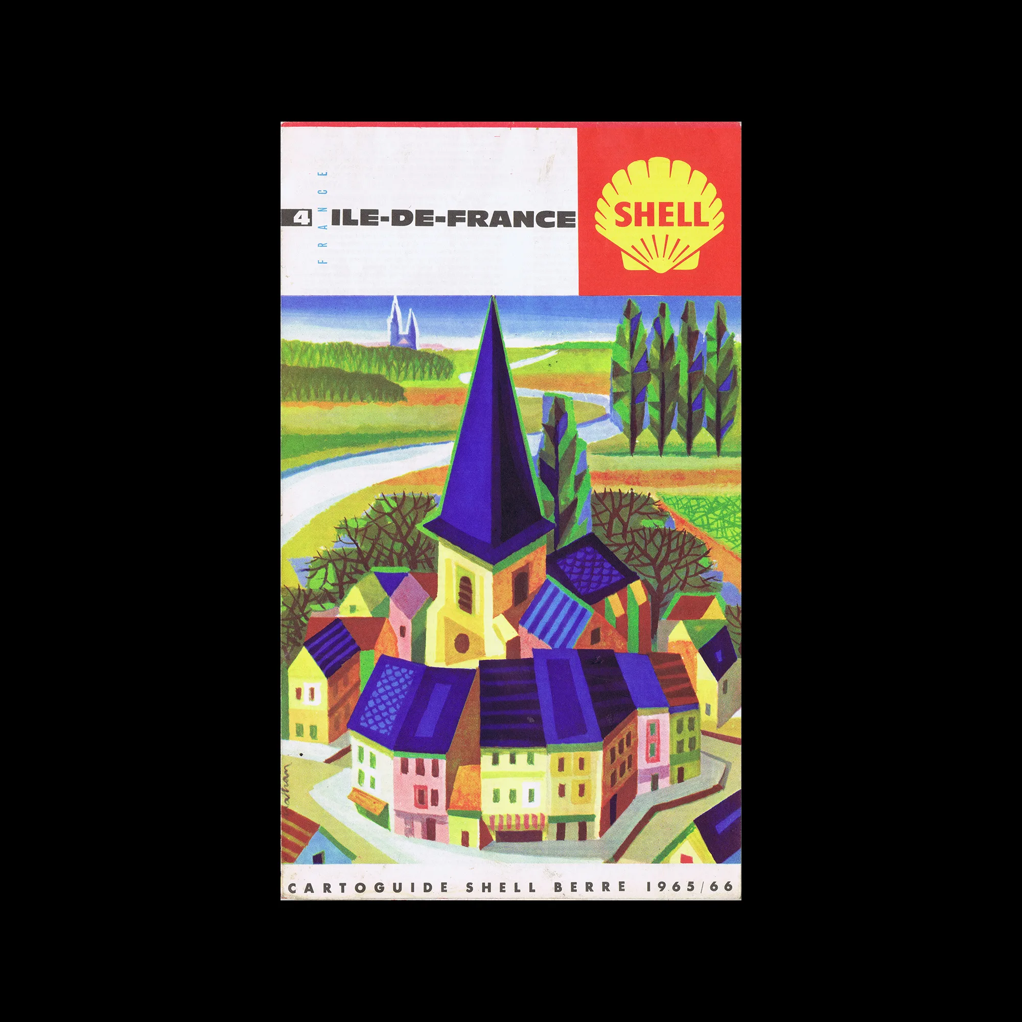 Ile de France, French Cartoguide 04, Shell, 1965/66. Cover illustration by Jacques Nathan-Garamond