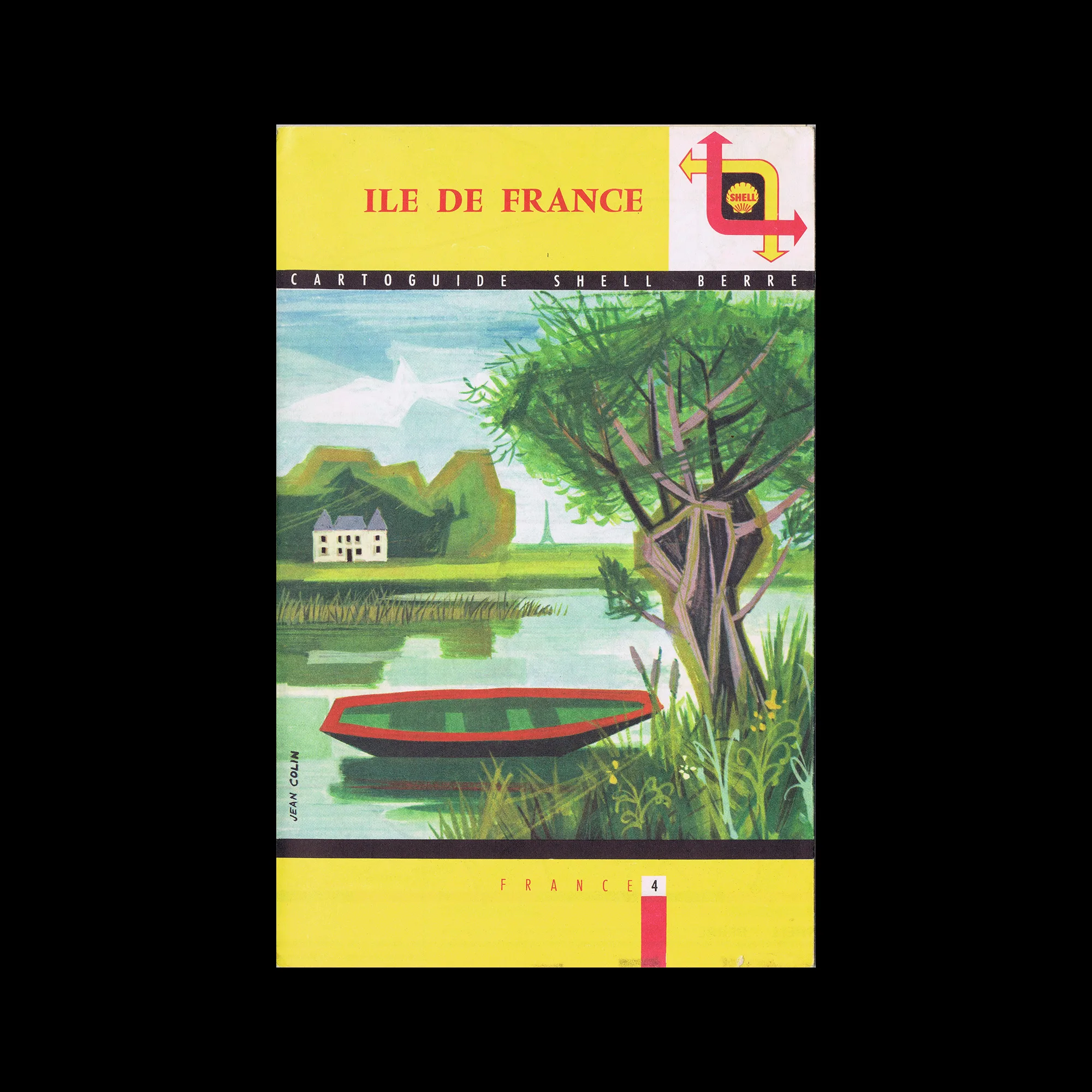Ile de France, French Cartoguide 04, Shell, c.1959. Cover illustration by Jean Colin