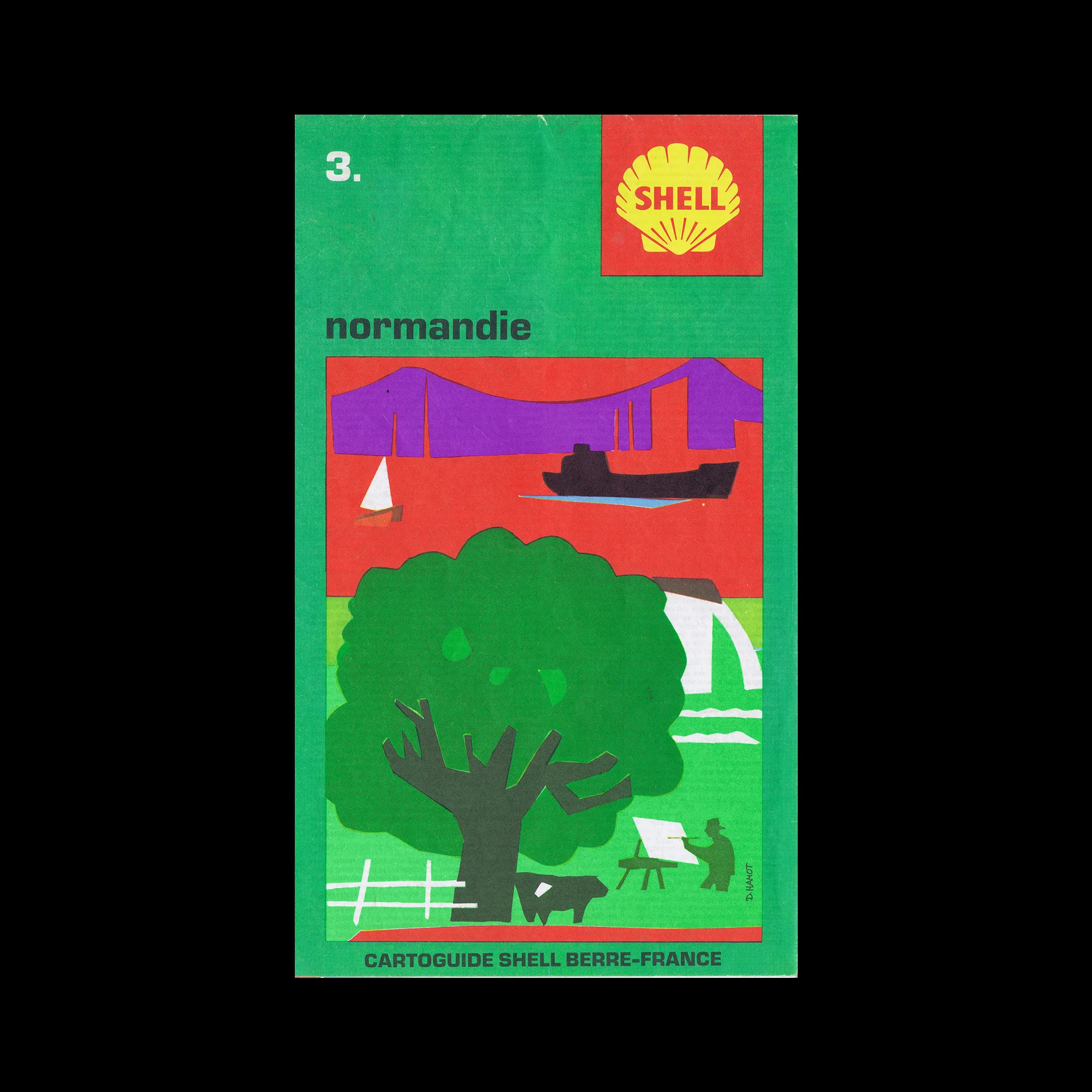 Normandie, French Cartoguide 03, Shell, 1971. Illustrated by Daniel Hamot
