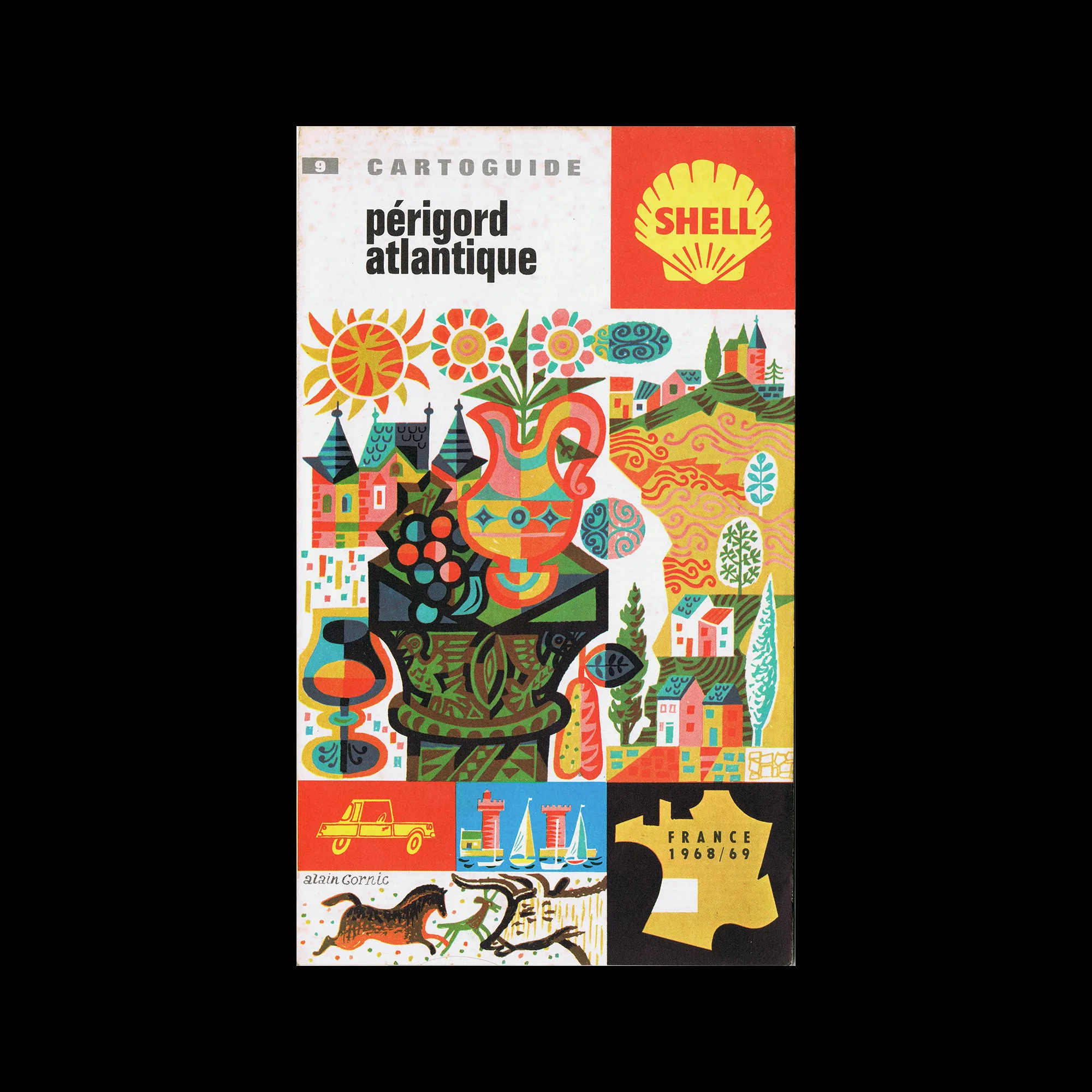 Périgord Atlantique, French Cartoguide 09, Shell, 1968/69 1 Périgord Atlantique, French Cartoguide 09, Shell, 1968/69. Illustrated by Alain Cornic