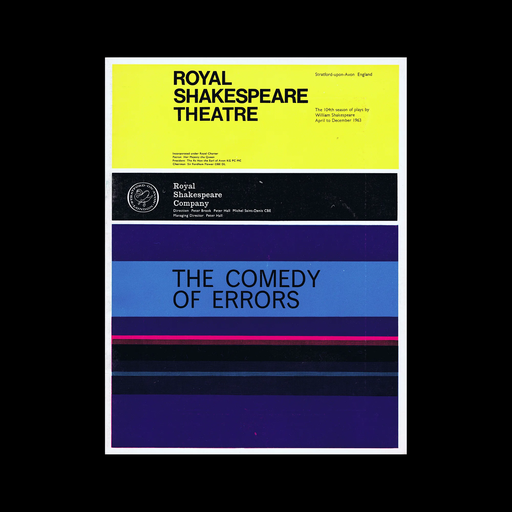 The Comedy Of Errors, Programme, Royal Shakespeare Theatre, 1963. Design by George Mayhew